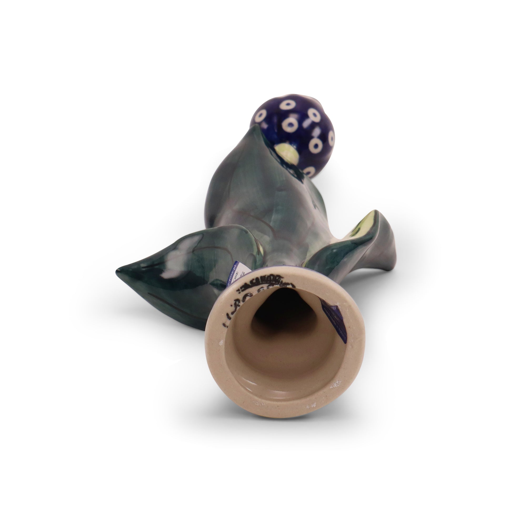 11"x5" Figurine Tulip. Pattern: Owl Eye Cobalt