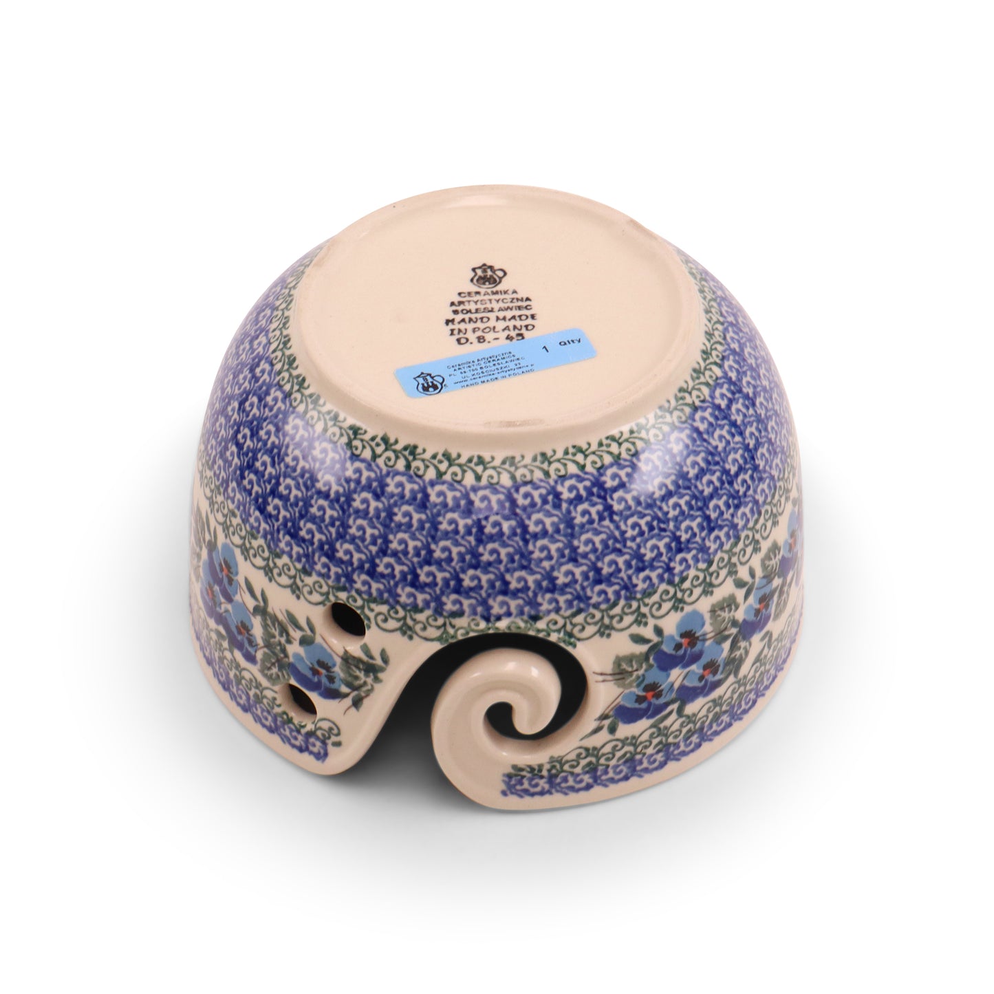 6.5" Yarn Bowl. Pattern: Pansy World