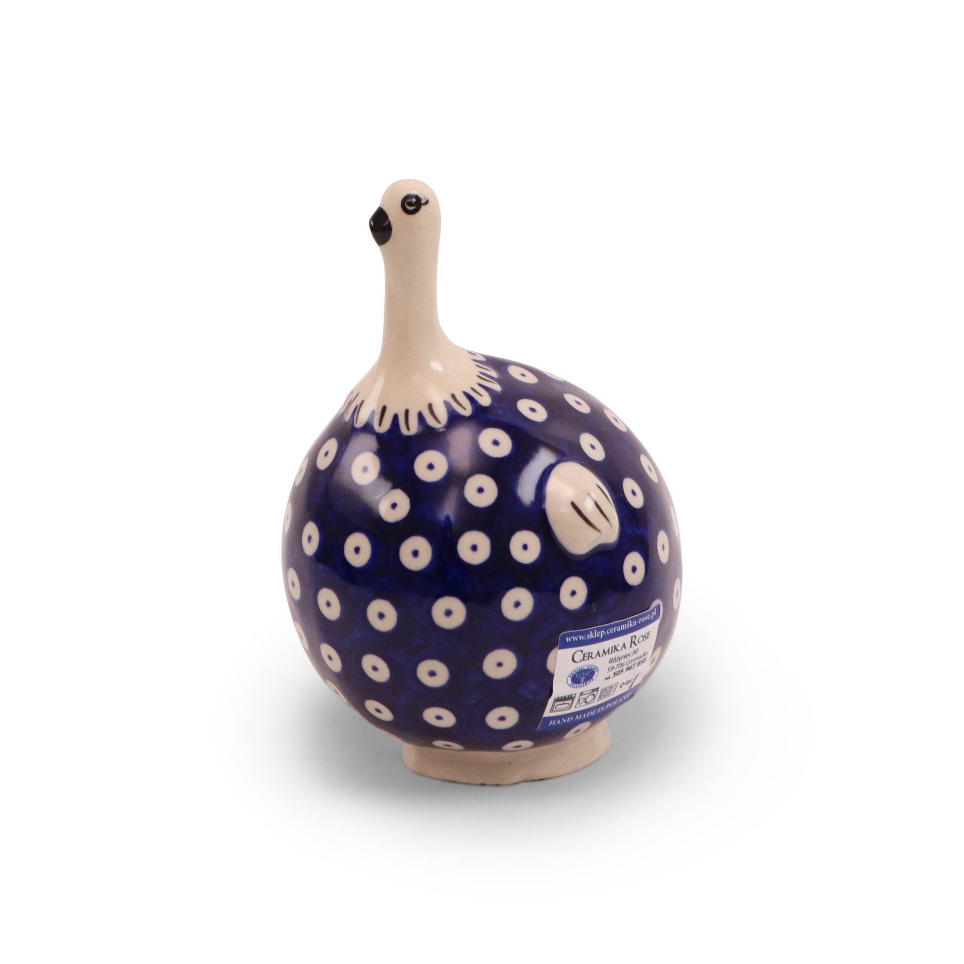 5"x6" Guinea Figurine. Pattern: Owl Eye Cobalt