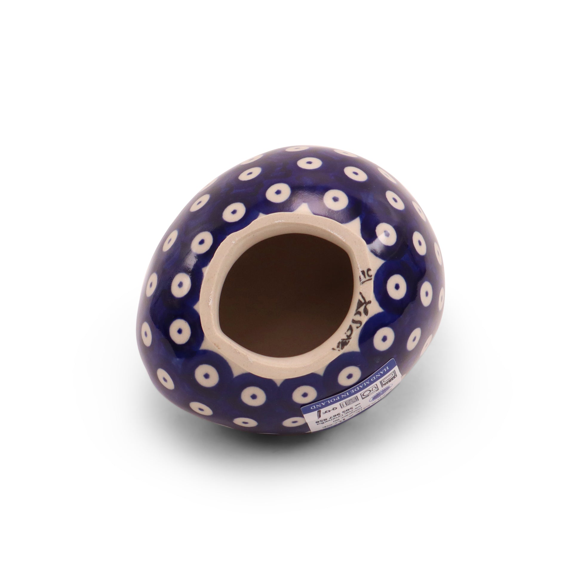 5"x6" Guinea Figurine. Pattern: Owl Eye Cobalt