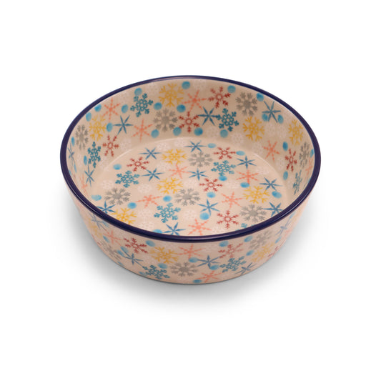 7"x2" Straight Bowl .Pattern:Snowflakes