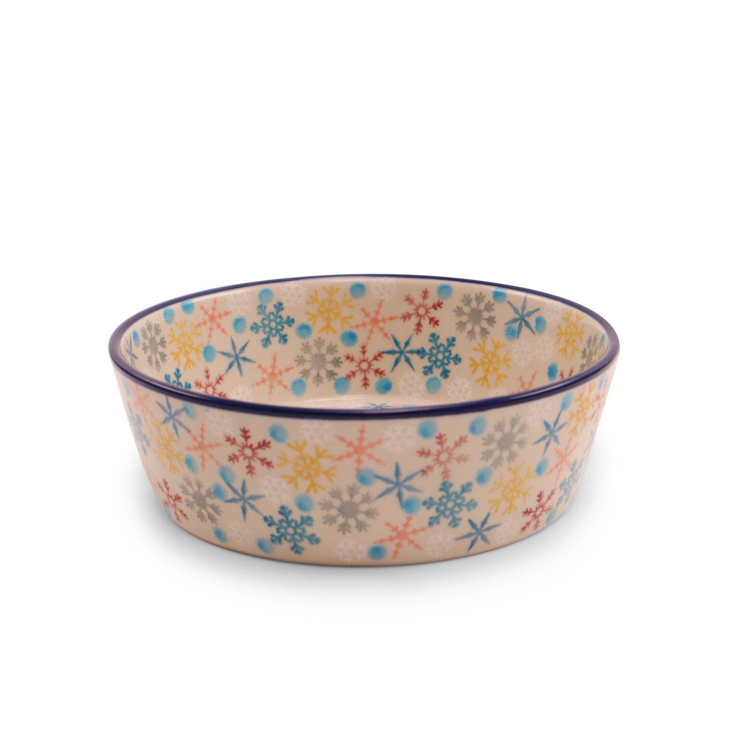 7"x2" Straight Bowl .Pattern:Snowflakes