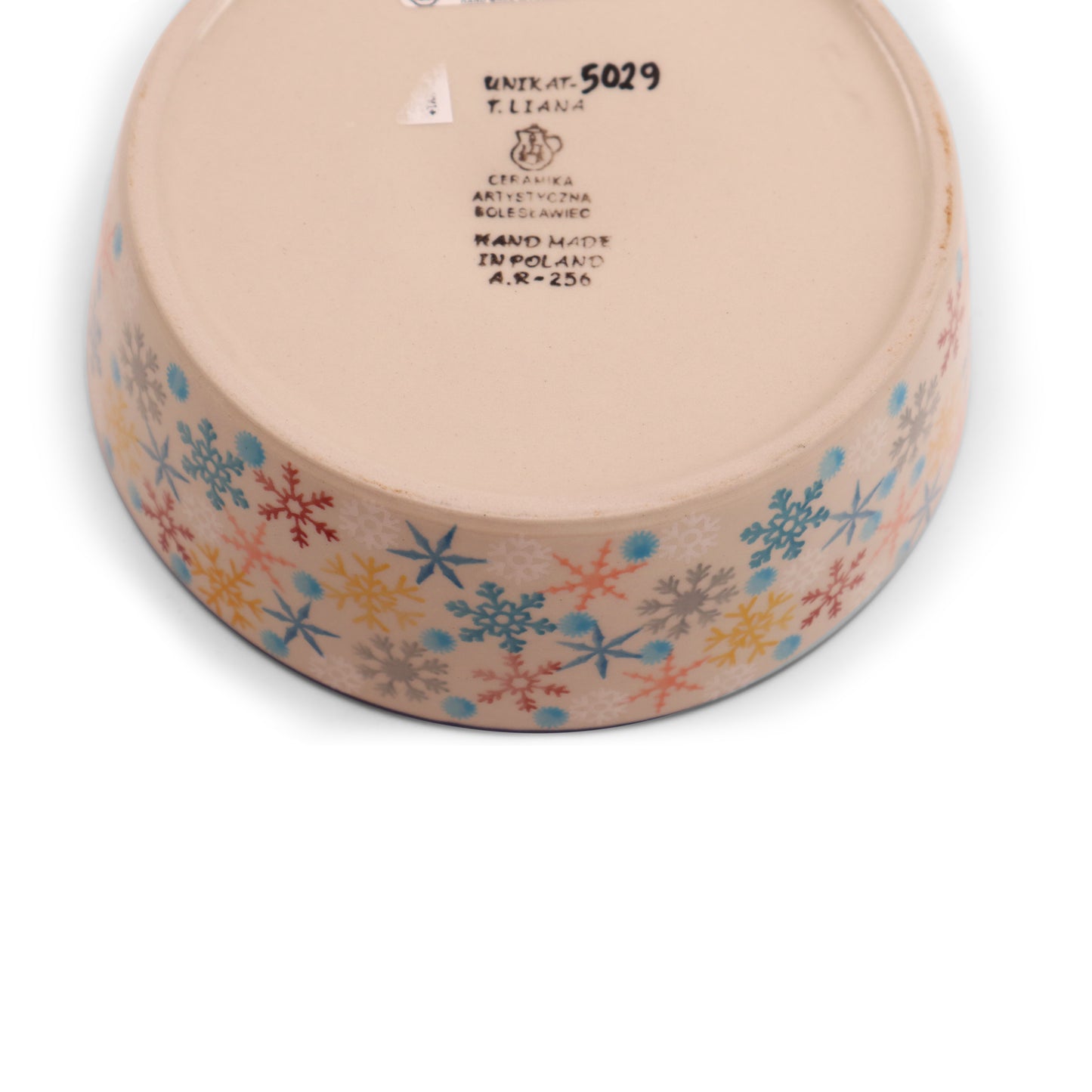 7"x2" Straight Bowl .Pattern:Snowflakes