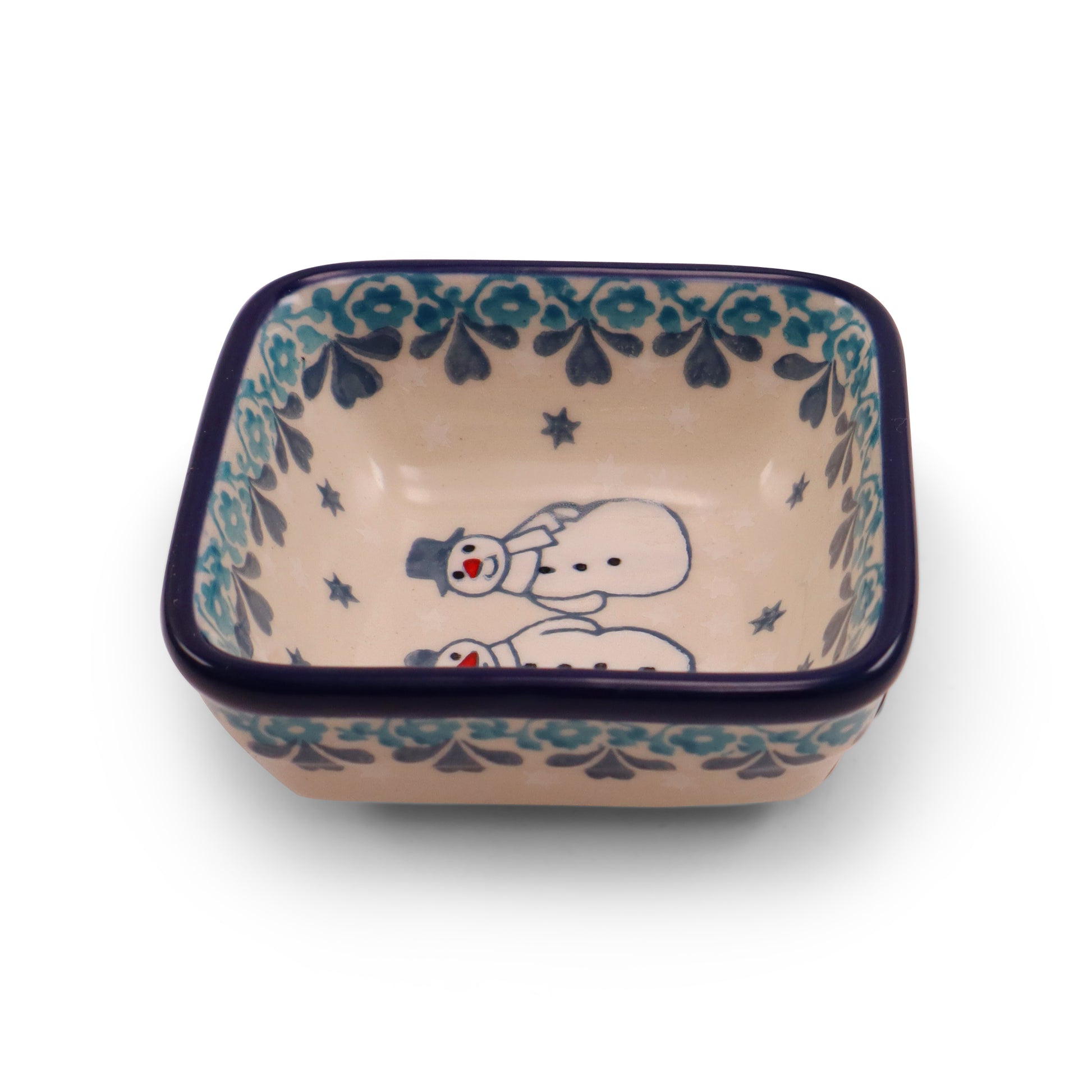 3"x3" Square Bowl .Pattern:Snowman Friends