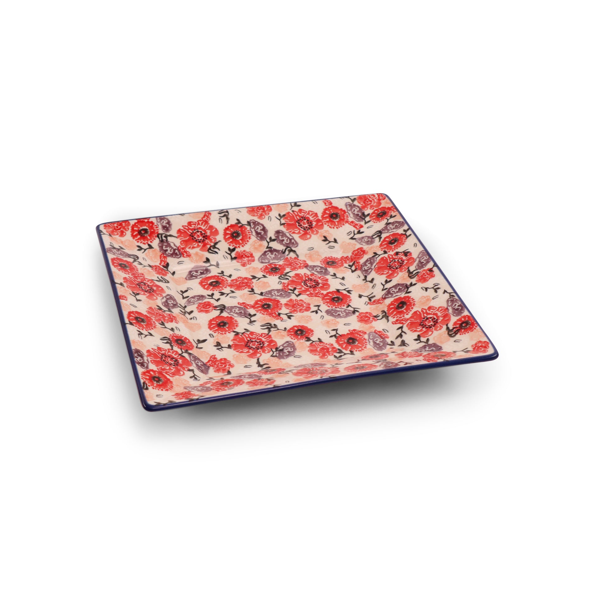 10"x10" Square Plate Pattern: Cherry Delight