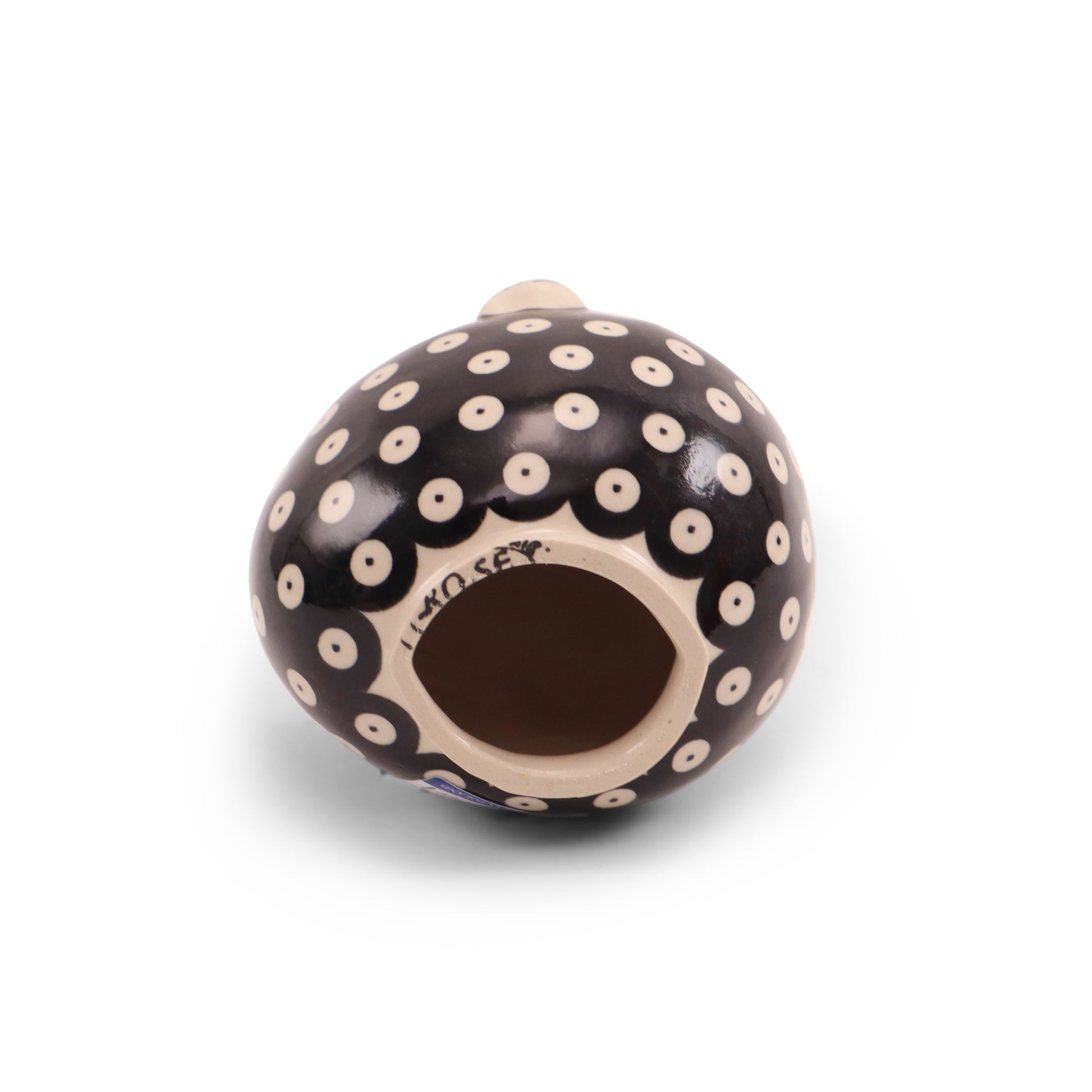 5"x6" Guinea Figurine. Pattern: Owl Eye Onyx