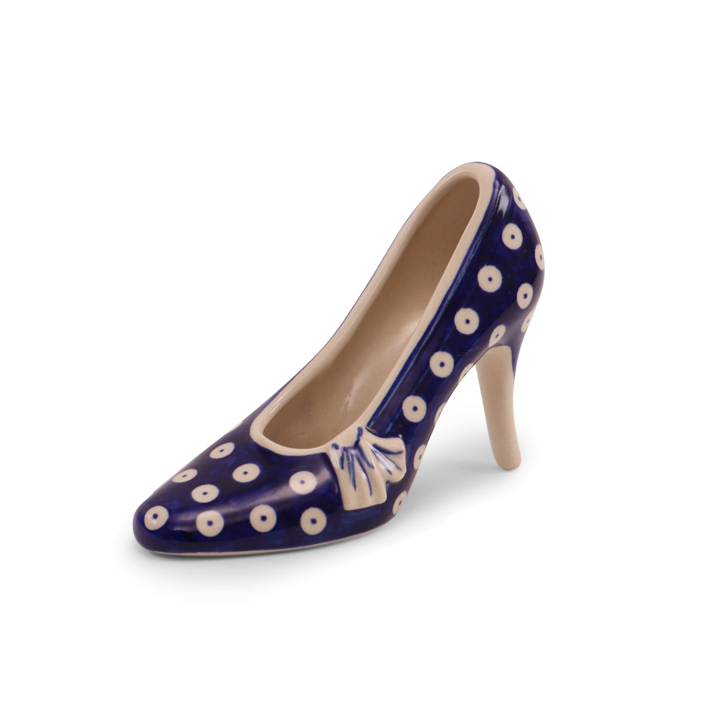 7"x4" Slipper Figurine. Pattern: Owl Eye Cobalt