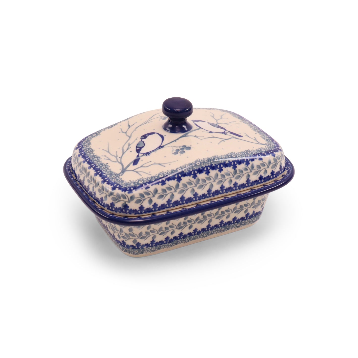 7.5"x5.5" Curvy Covered Container. Pattern: Chilled Couple