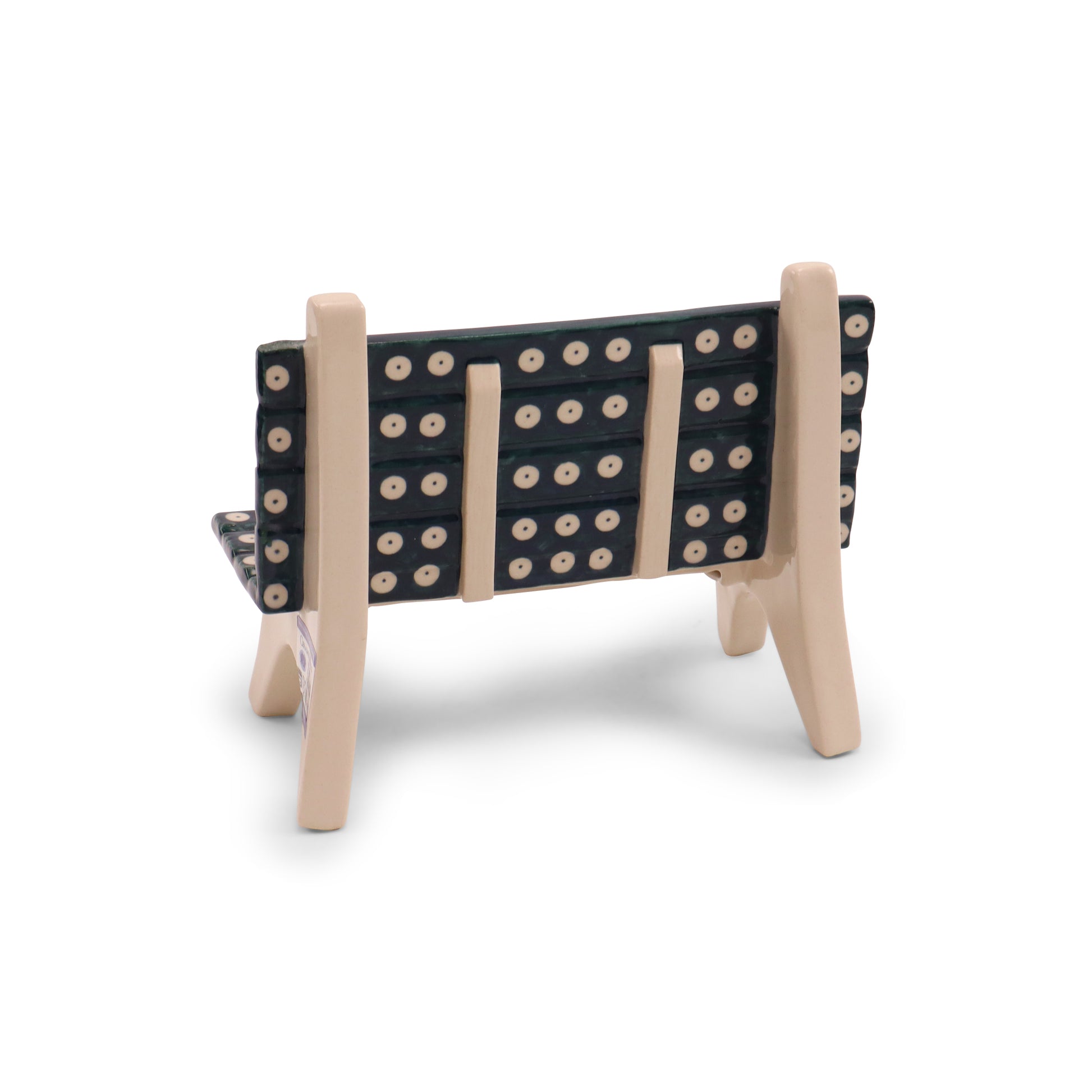 8"x4.5"x7" Bench Figurine. Pattern: Owl Eye Emerald