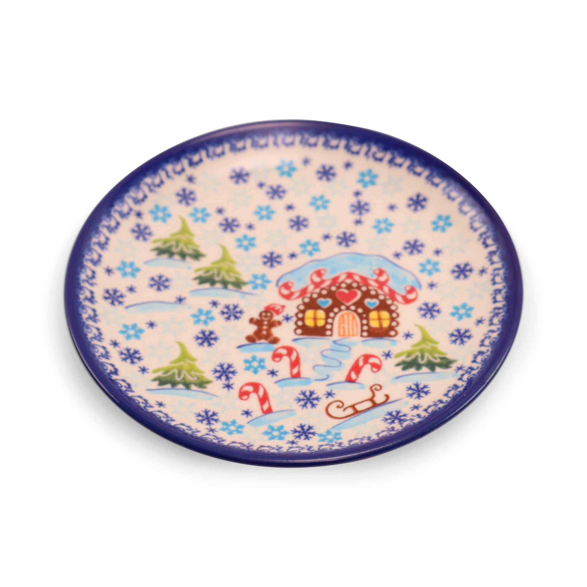 7.5" Dessert Plate .Pattern:Gingerbread Cottage