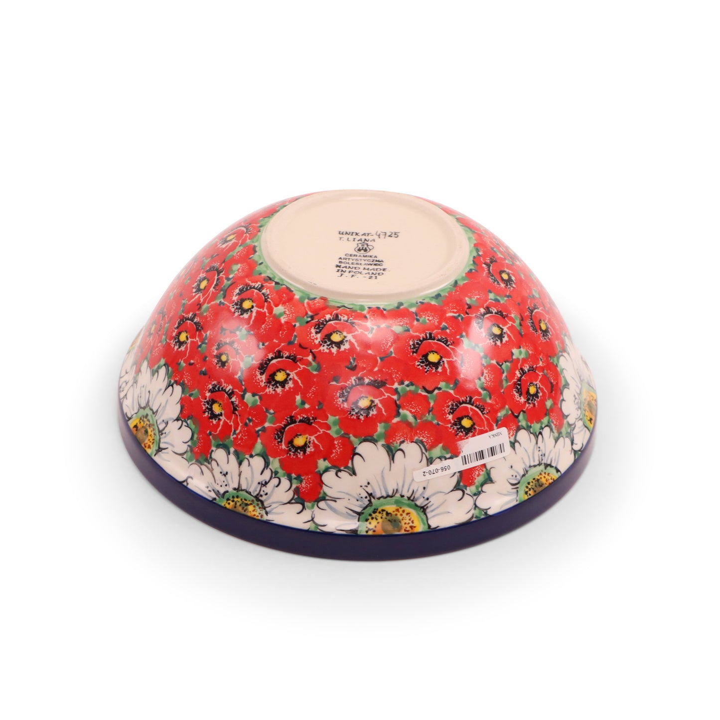 9"x5.5" Ridge Bowl 2Q. Pattern: Scarlet Daisy