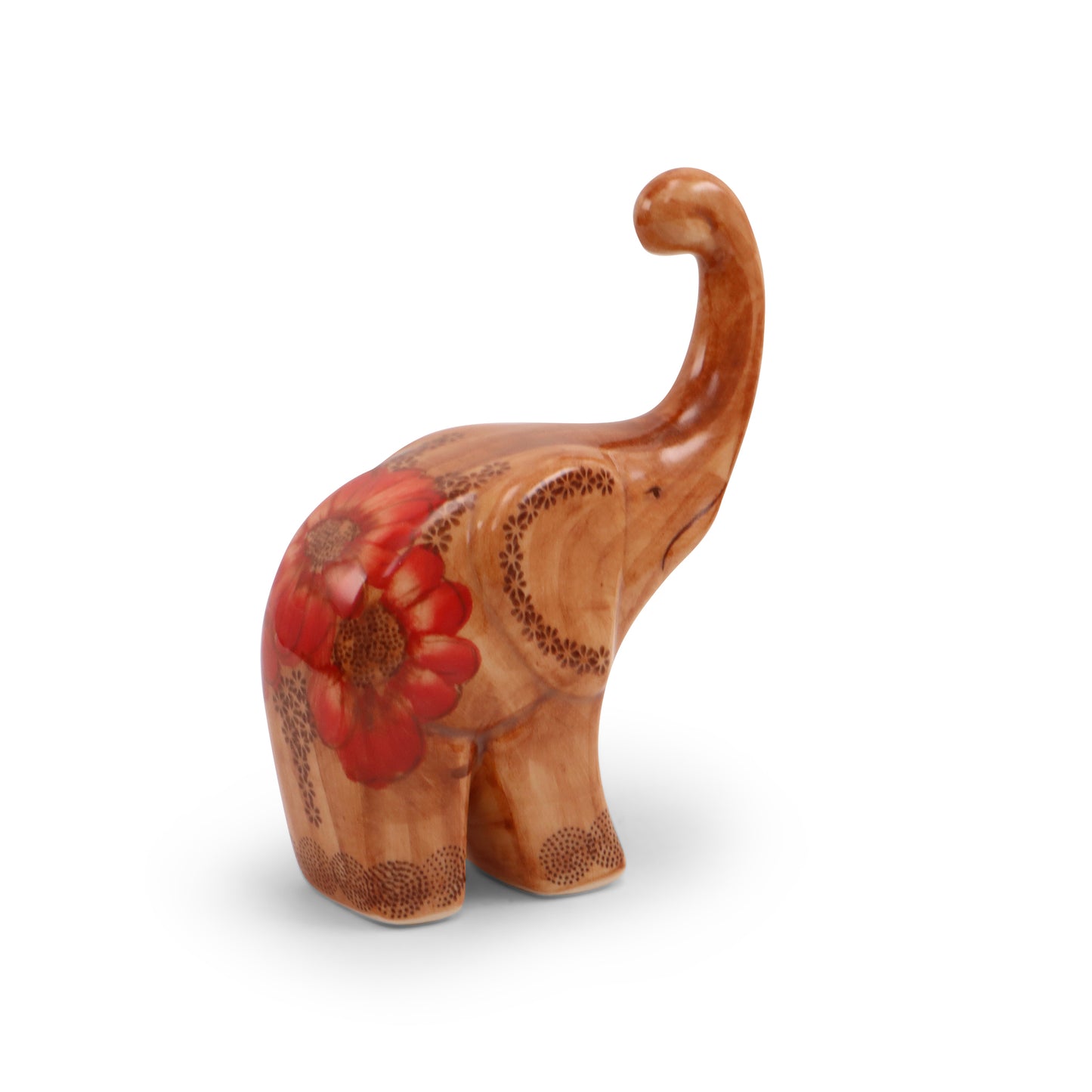 3"x8" Elephant Figurine 2Q Pattern: Scarlet Drift