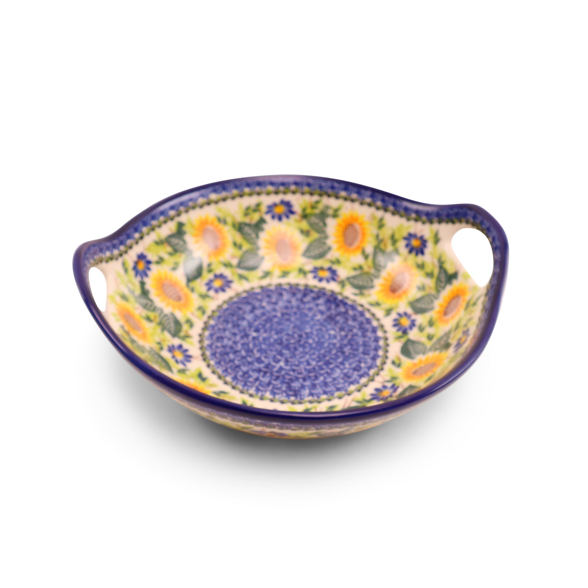 10" Bowl With Handles .Pattern:Sunflower Happiness