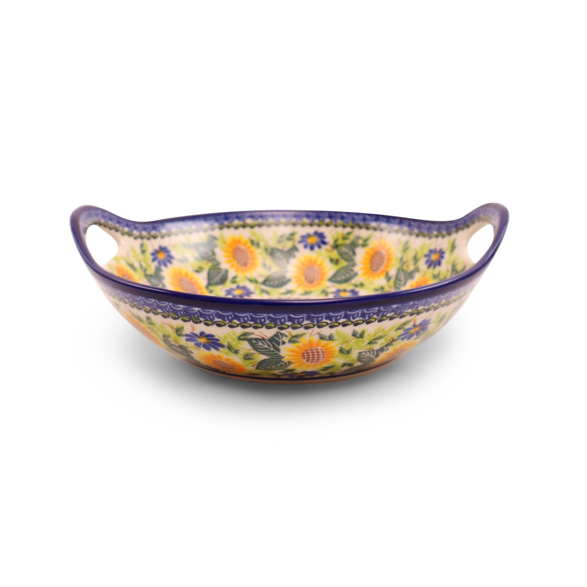 10" Bowl With Handles .Pattern:Sunflower Happiness