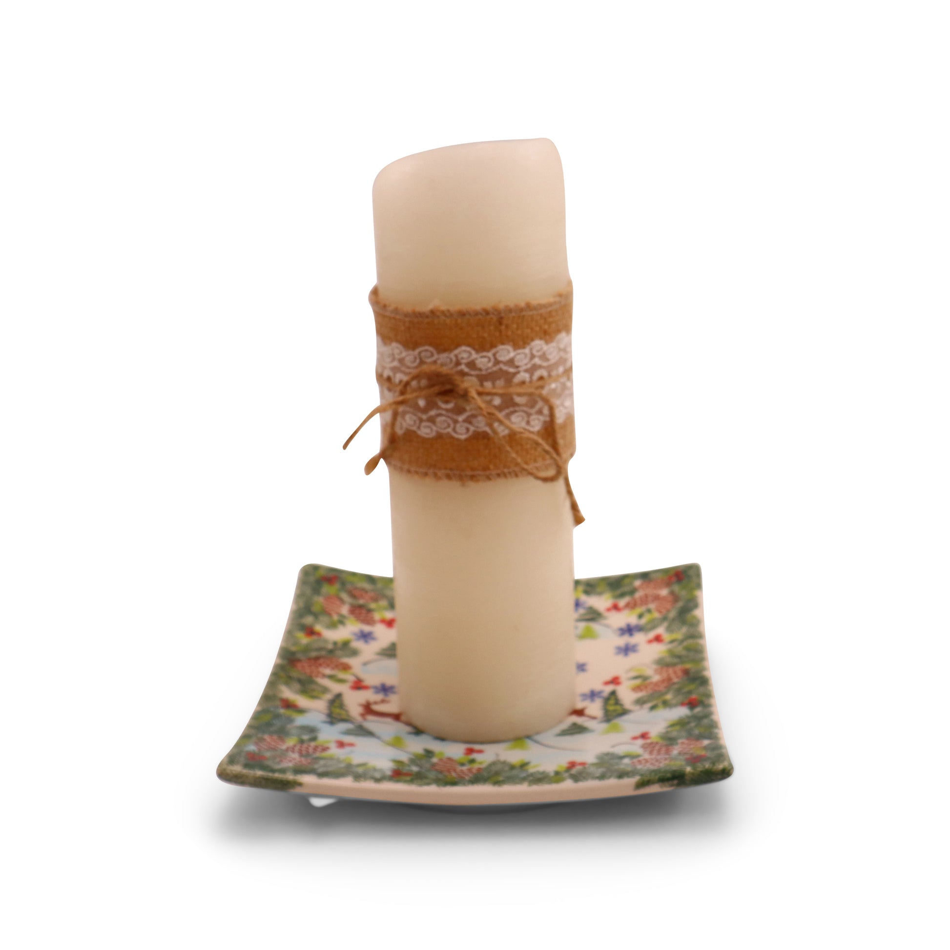 7"x7" Horn Plate .Pattern:Dashing Reindeer