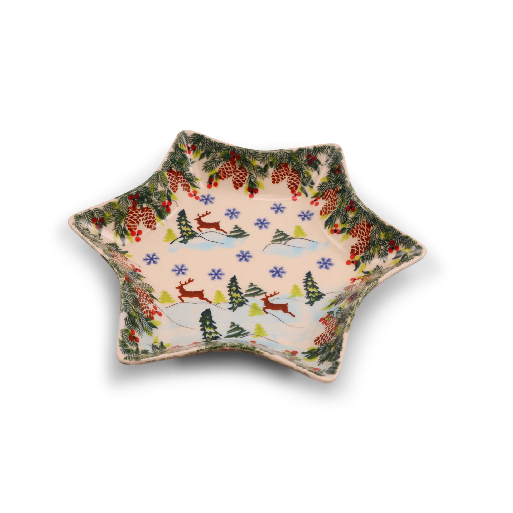 9"x1.5" Star Bowl .Pattern:Dashing Reindeer