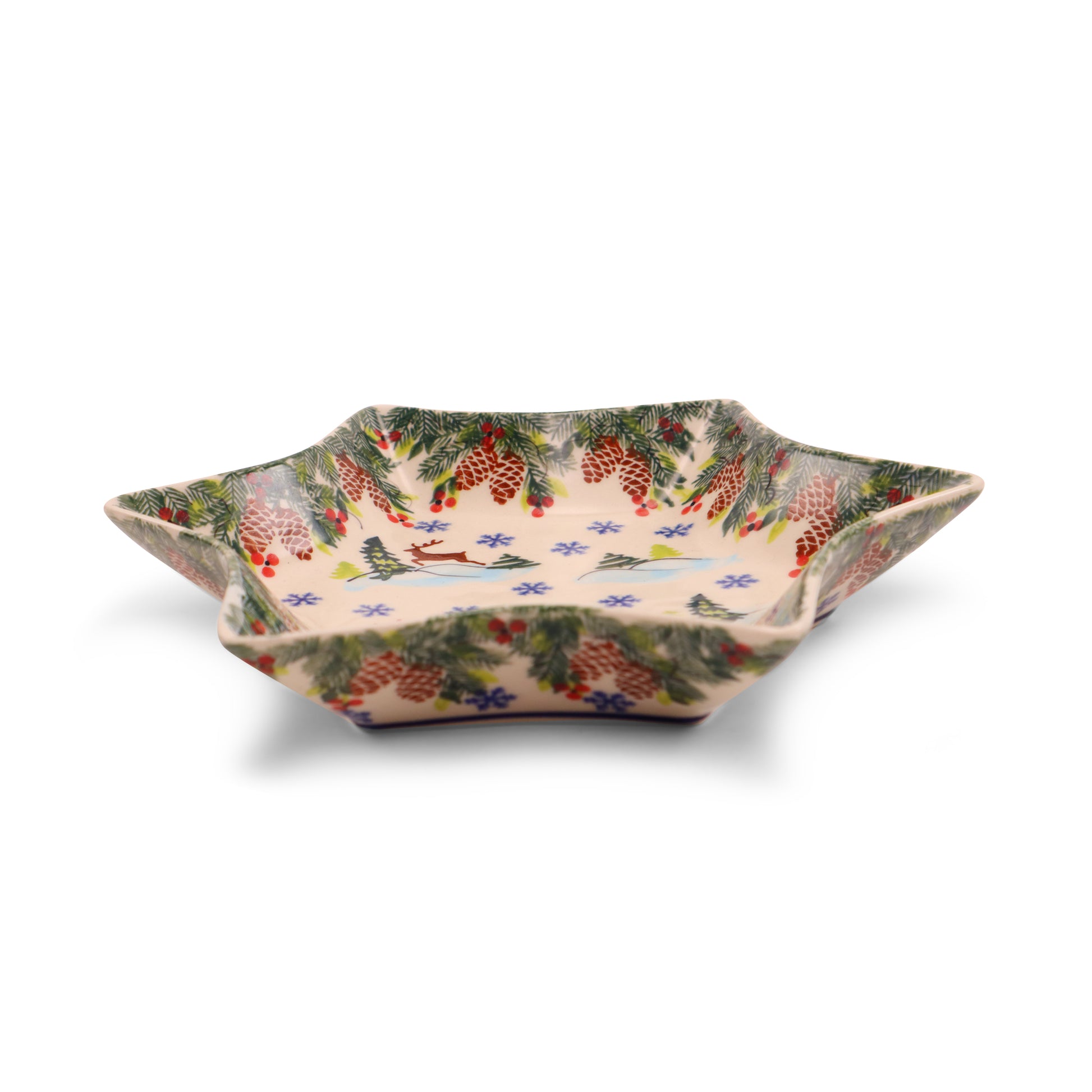 9"x1.5" Star Bowl .Pattern:Dashing Reindeer