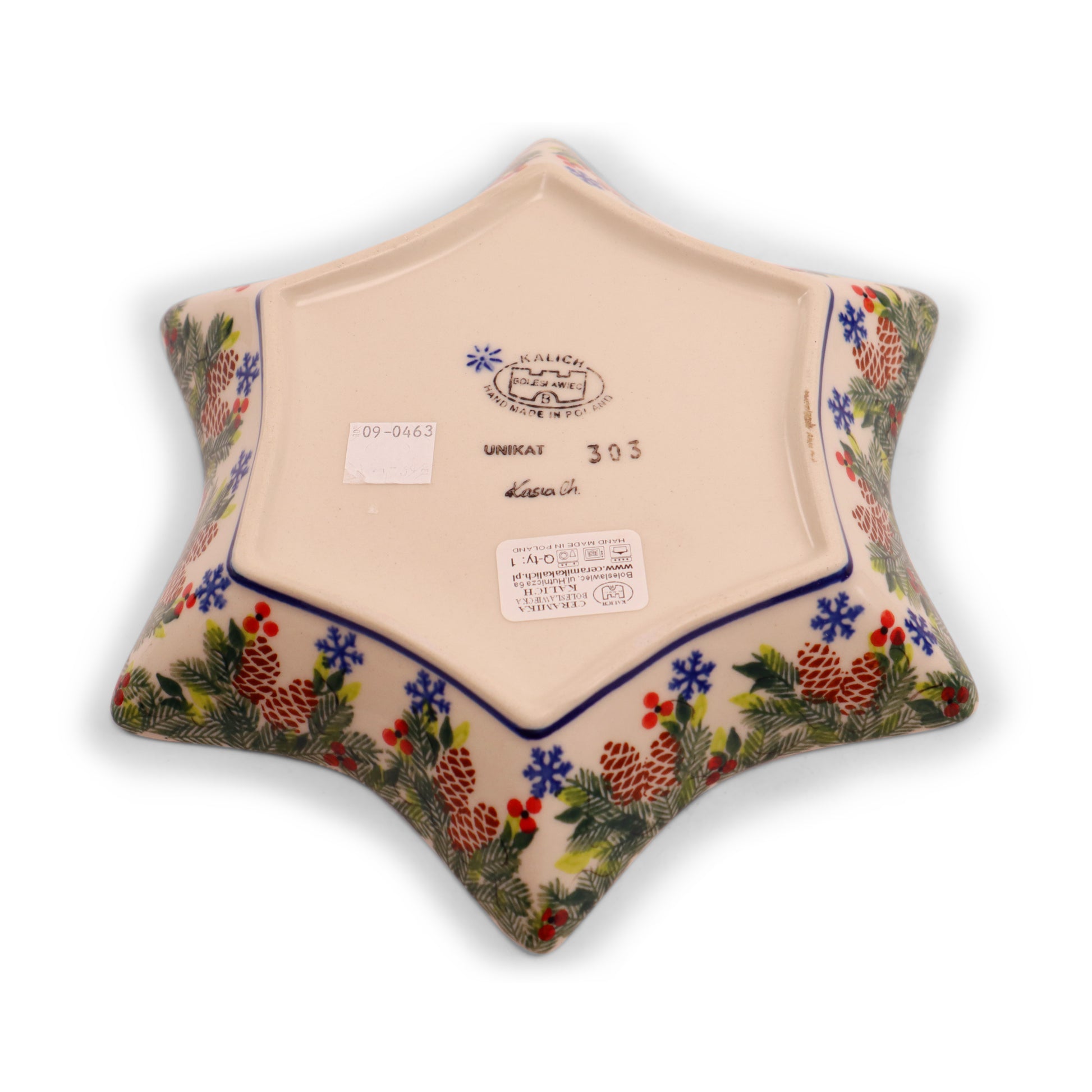 9"x1.5" Star Bowl .Pattern:Dashing Reindeer