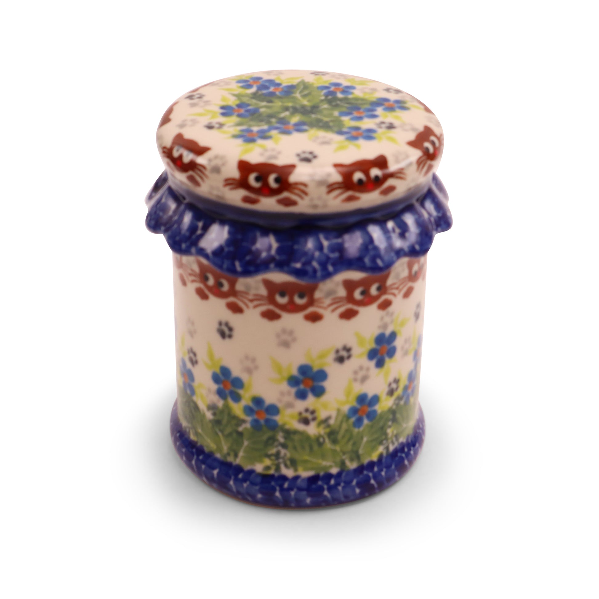 4"x3" Container with Bonnet .Pattern:Kitties