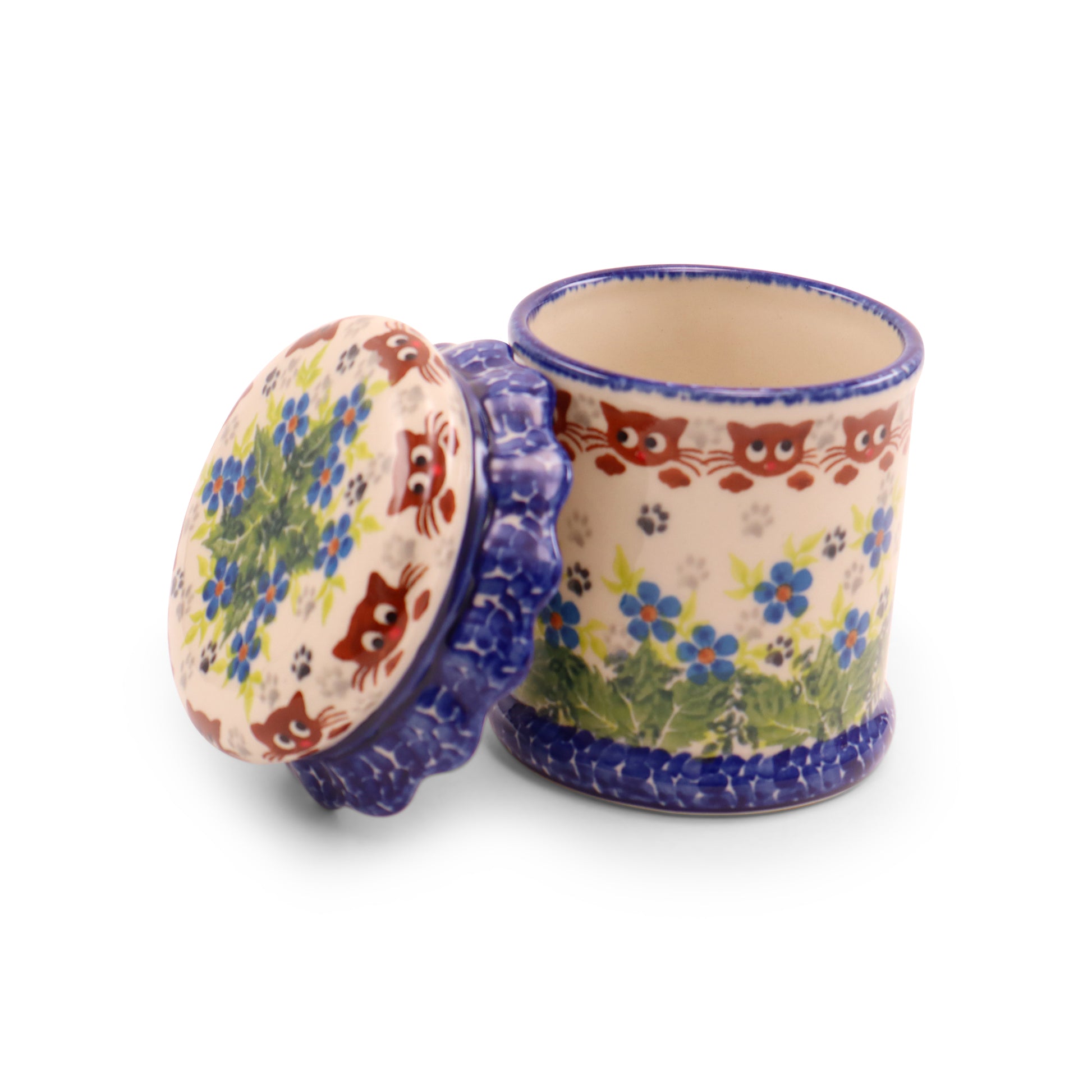 4"x3" Container with Bonnet .Pattern:Kitties