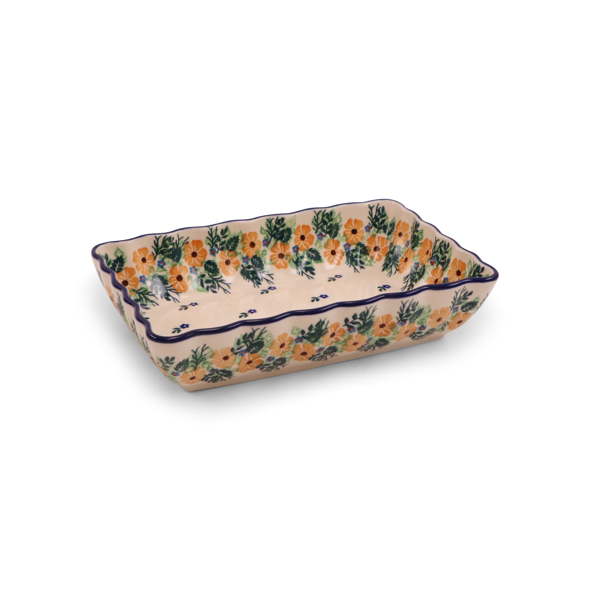 9"x6"x2" Scalloped Baker Pattern: Sunday Morning