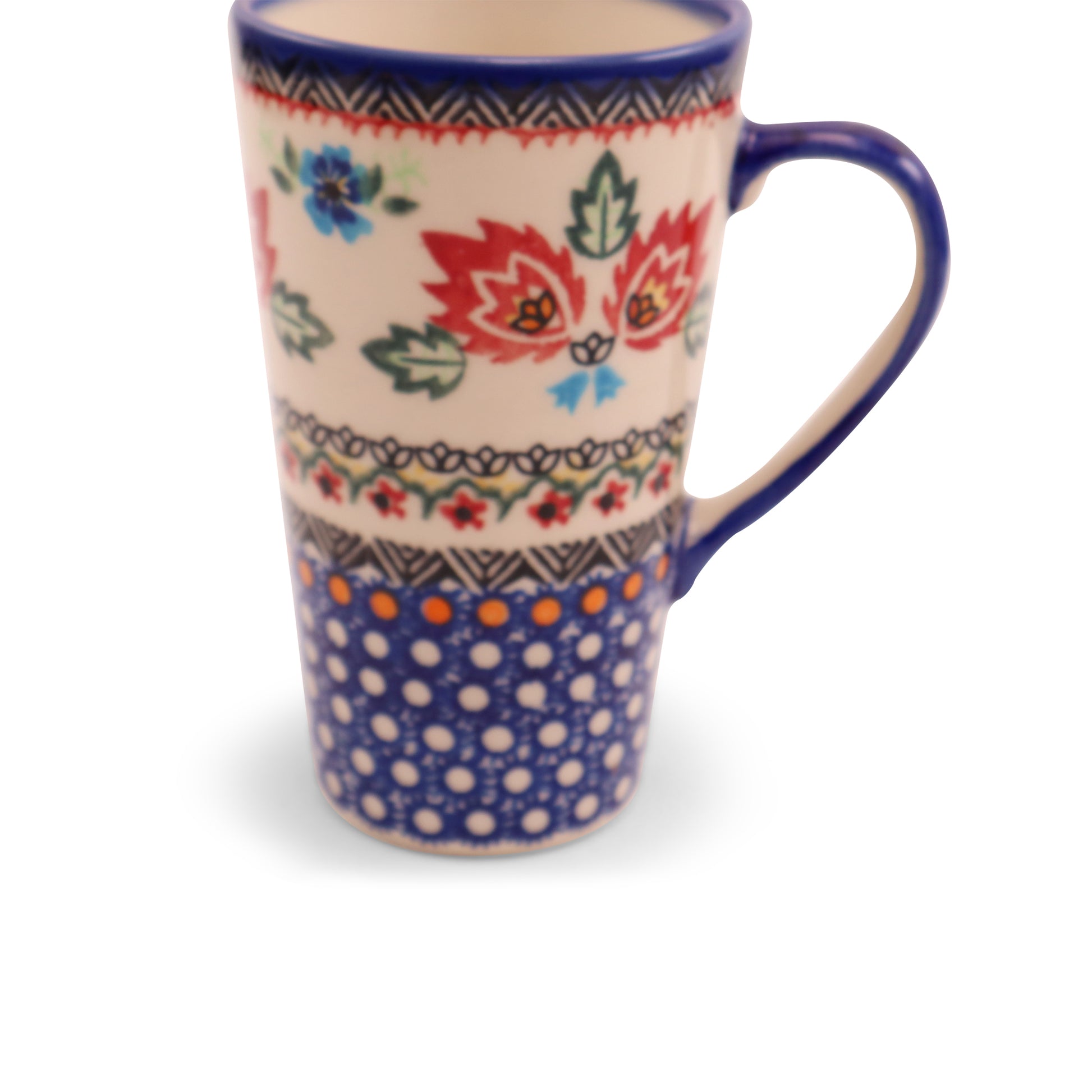 16oz Latte Mug .Pattern:Folk