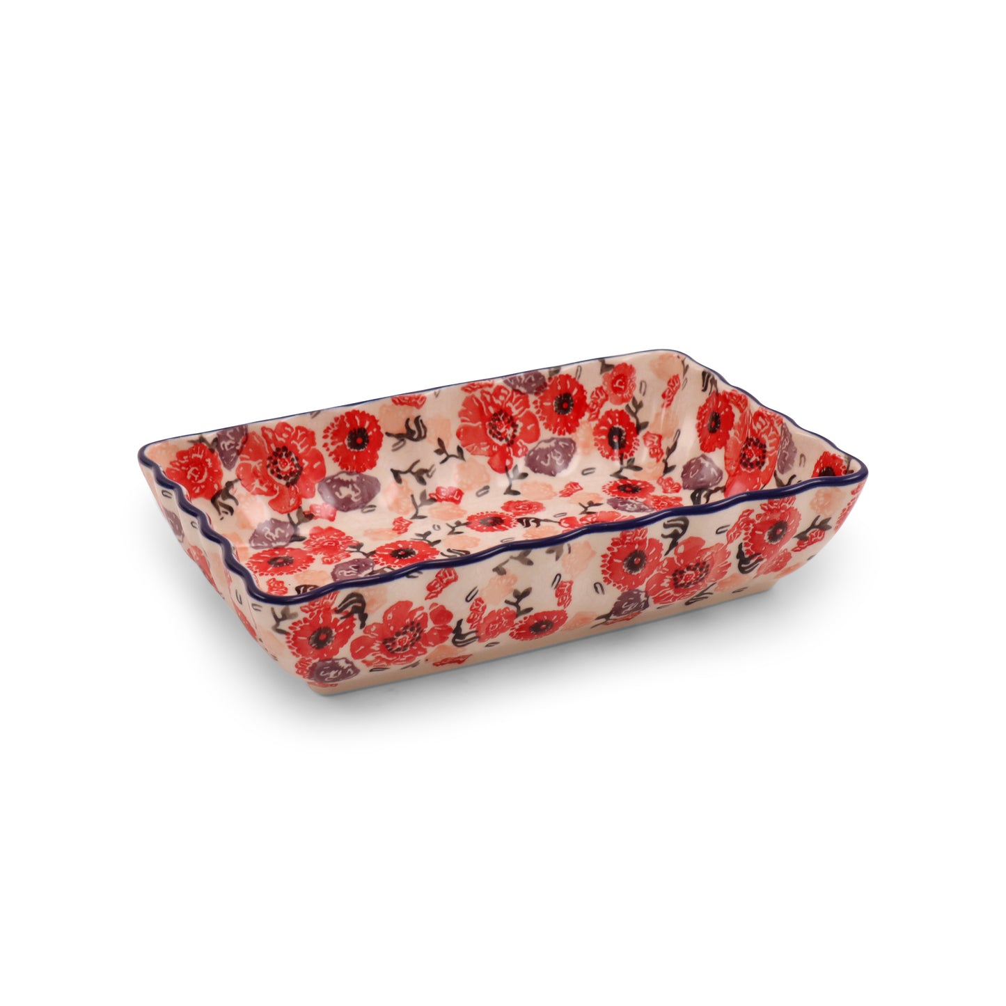 9"x6"x2" Scalloped Baker Pattern: Cherry Delight