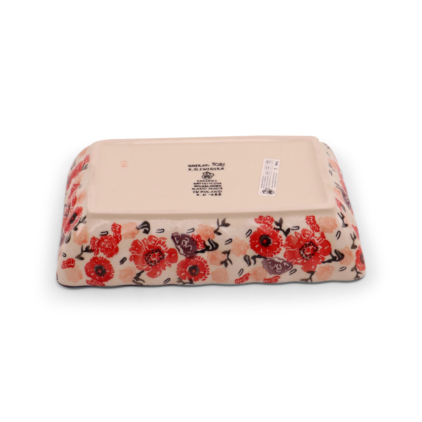 9"x6"x2" Scalloped Baker Pattern: Cherry Delight