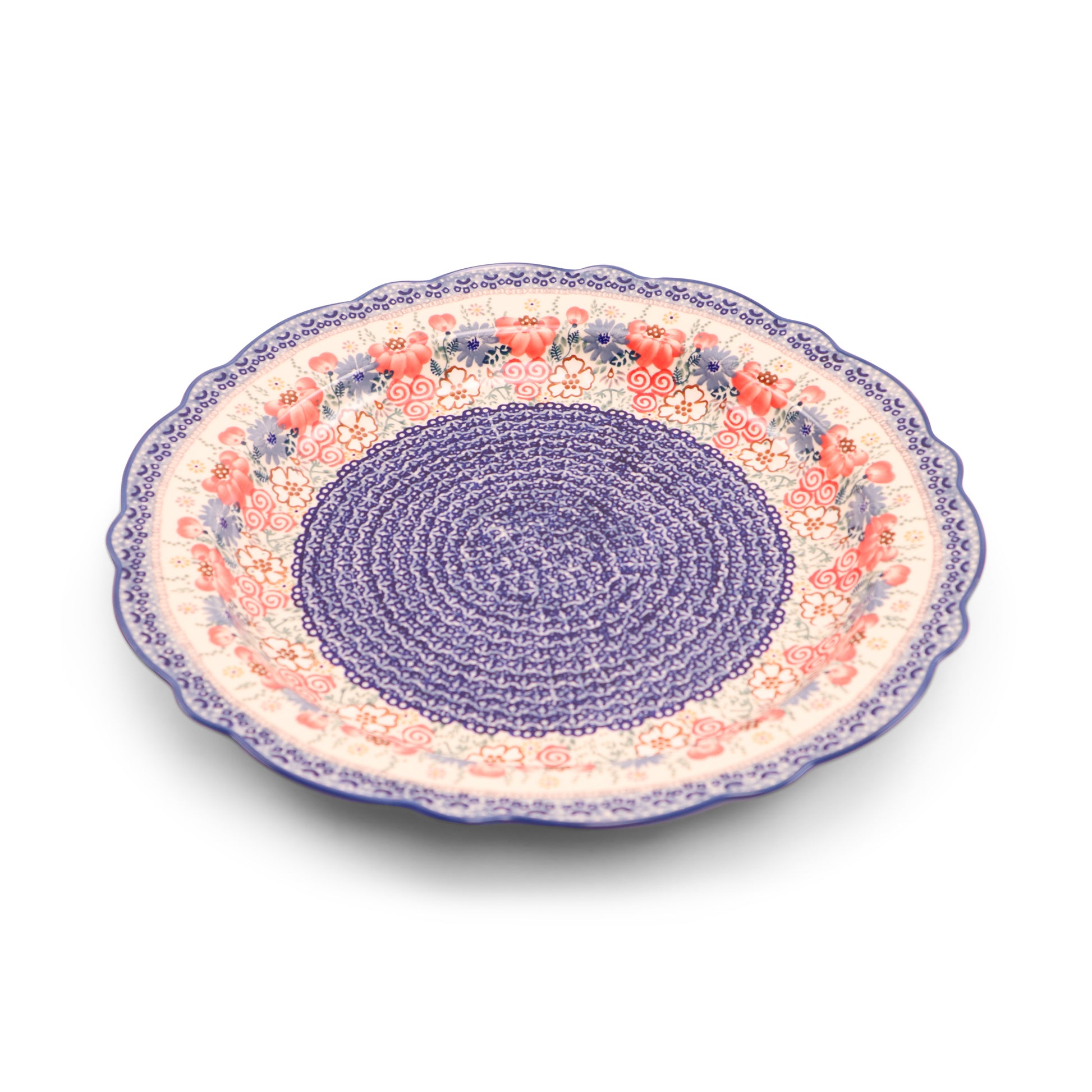 15"x2" Round Platter .Pattern:Sweetpea