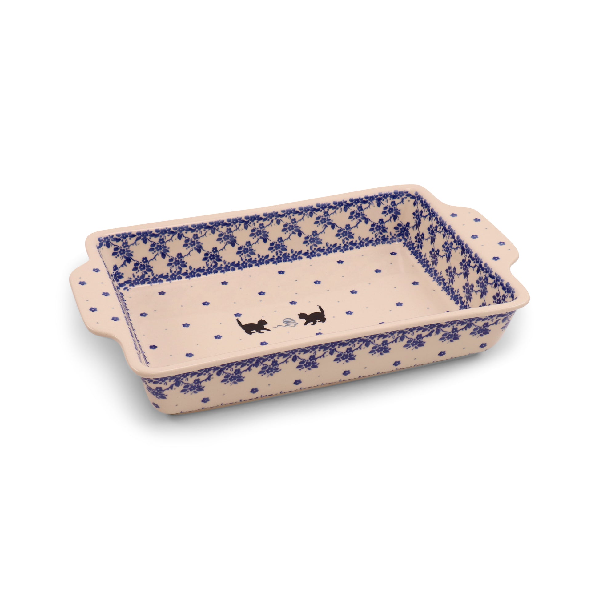 9"x12.5"x2.7" Baker with Handles Pattern: Play With Kitty