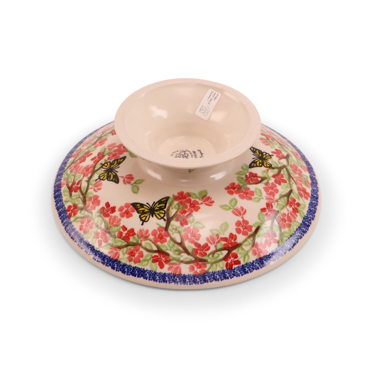 10.5" Shallow Bowl on Pedestal. Pattern: Winged Spring