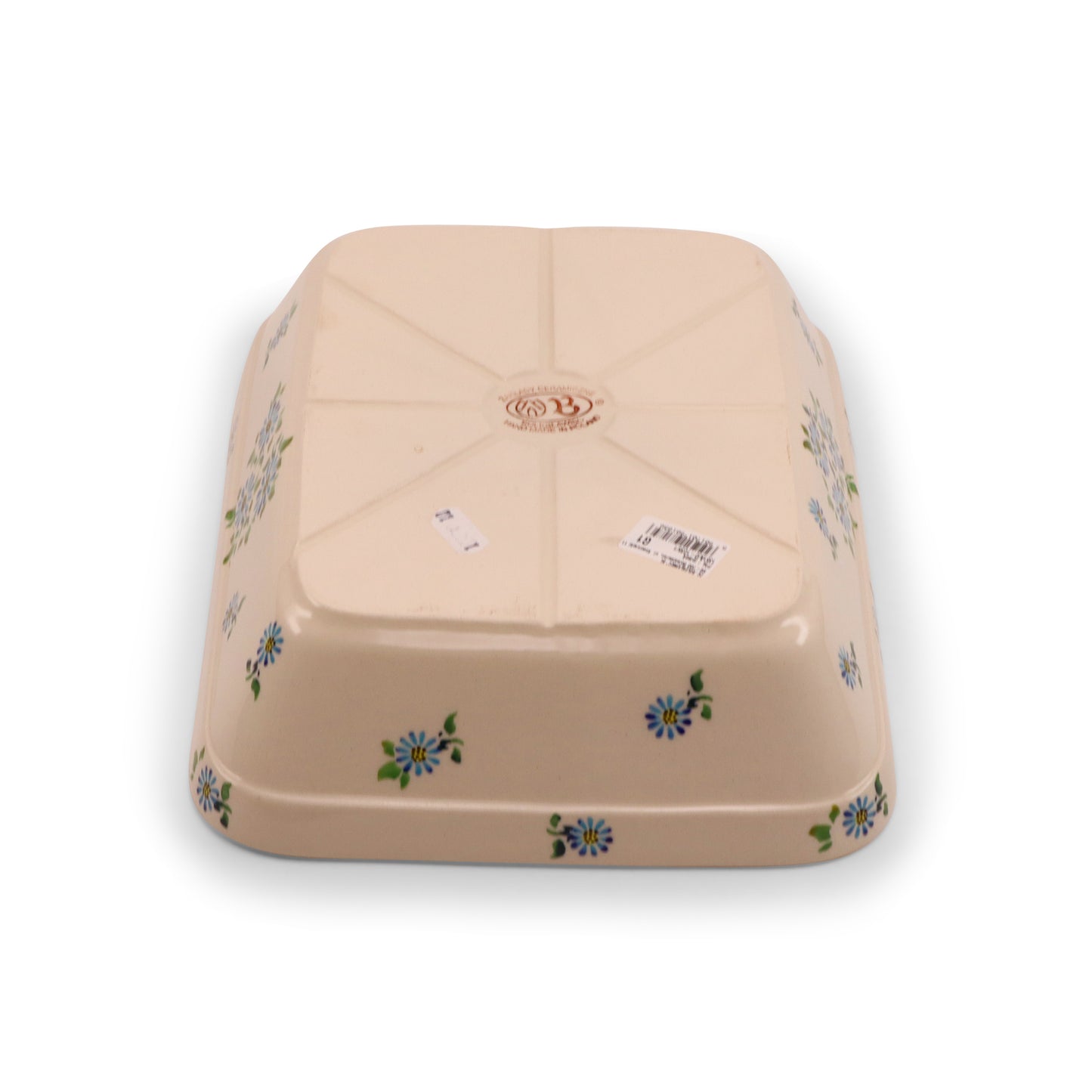 12"x9"x3" Rectangular Conical Baker. Pattern: Morning With Daisy B