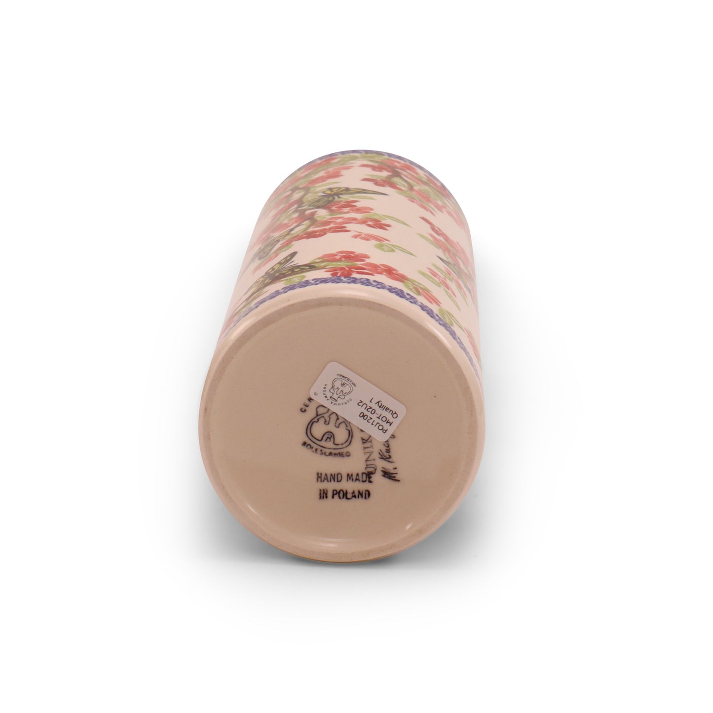 10.5" Spaghetti Container with Lid. Pattern: Winged Spring