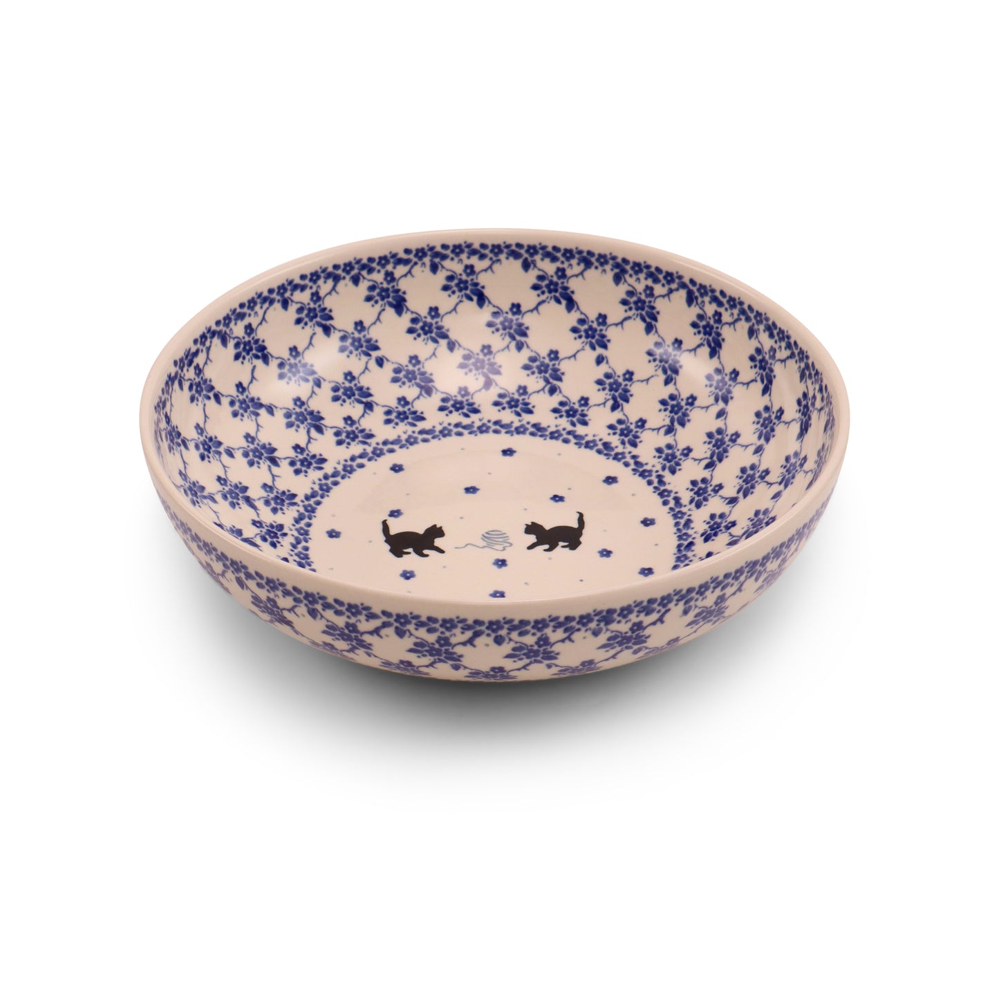 10.5"x3" Shallow Bowl Pattern: Play With Kitty