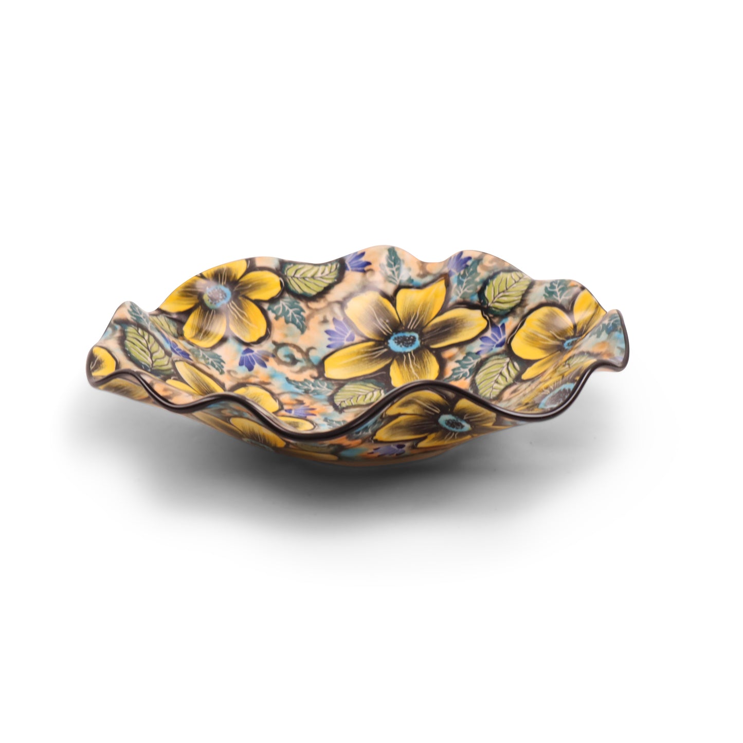 11" Wavy Shallow Bowl LE.Pattern: Citronelle