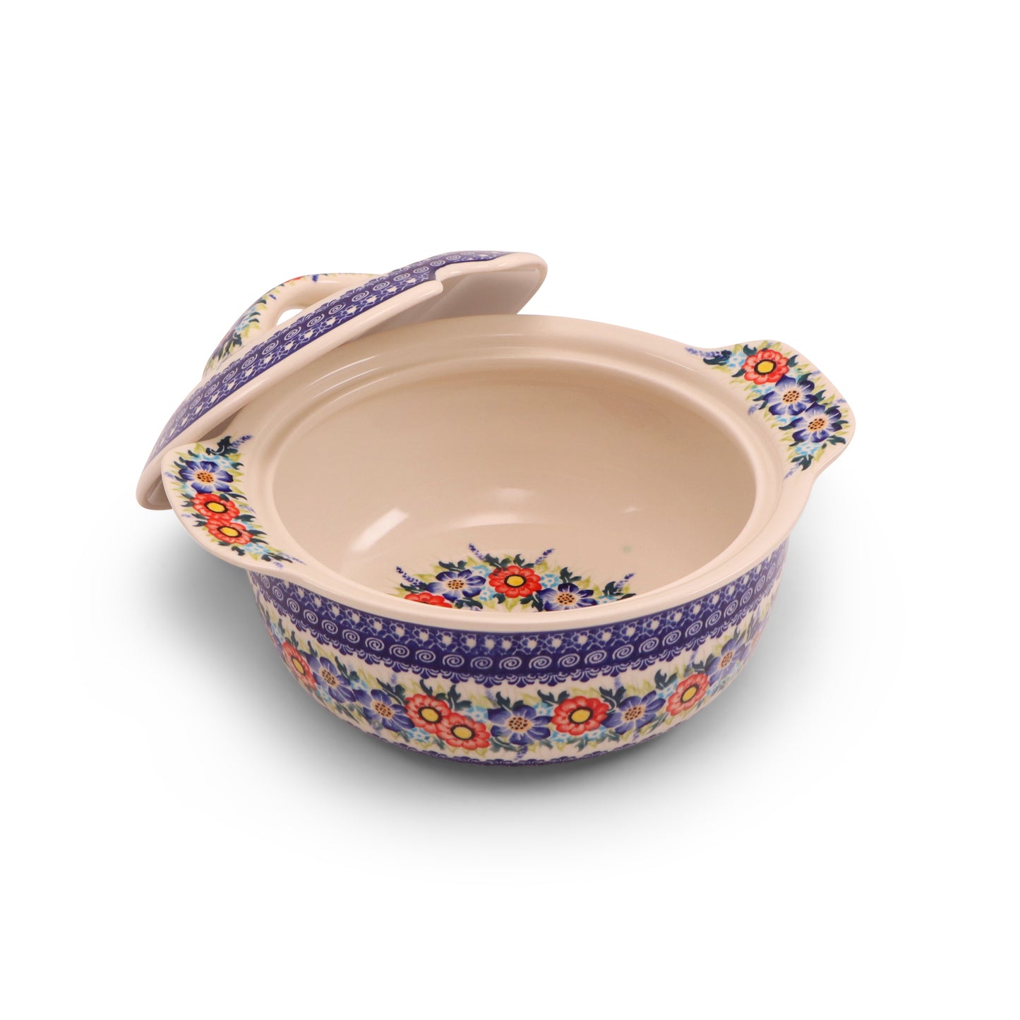 9.5"x4" Tureen with Handles 2Q.Pattern: Summer Wreath