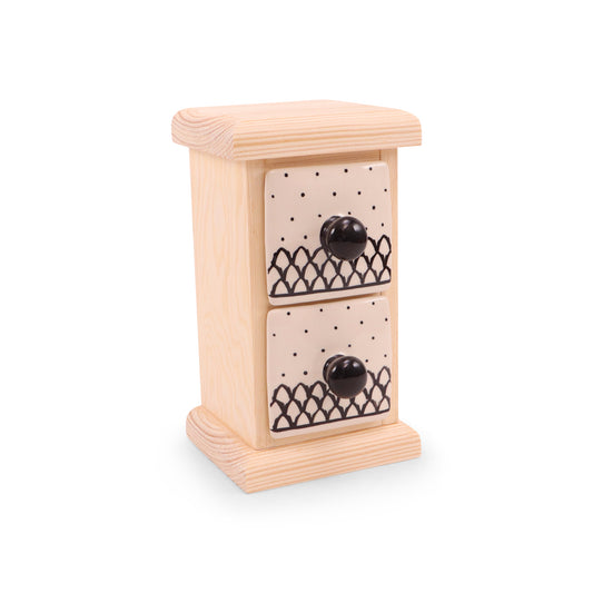 4"x4.5"x8" 2 Drawer Wooden Spice Box. Pattern: B103