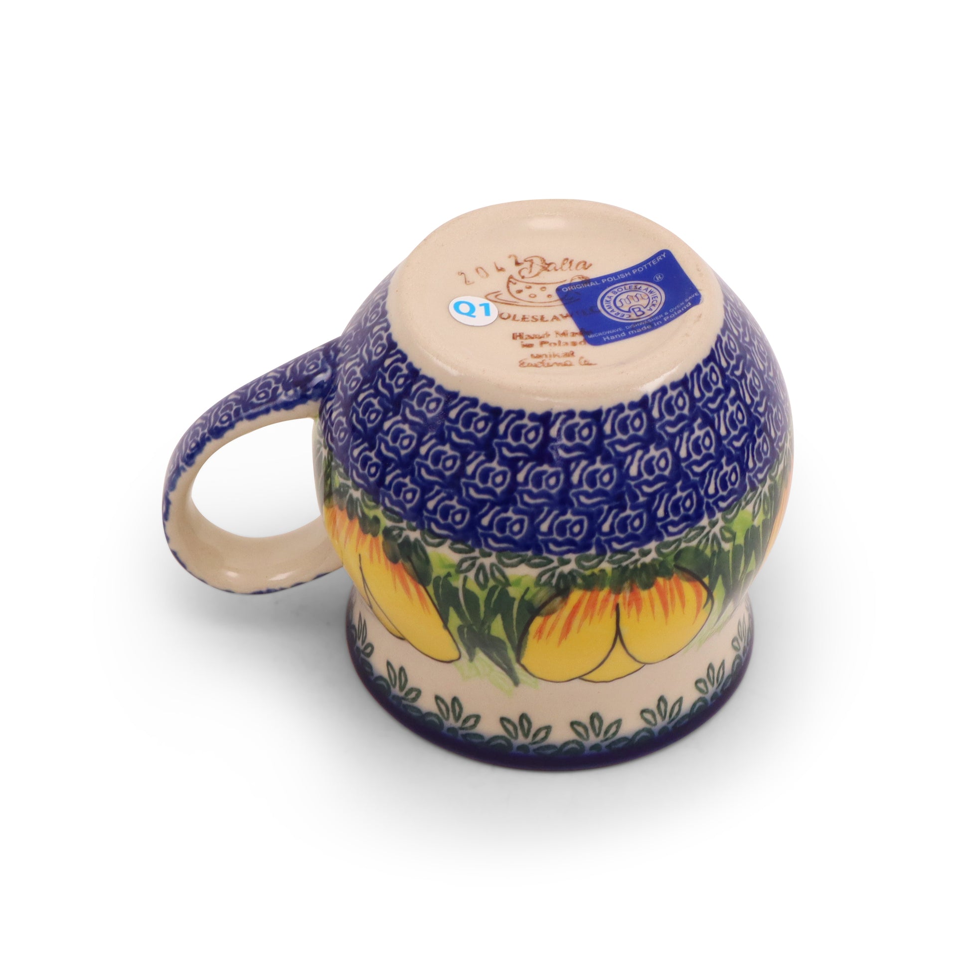 12oz Belly Mug.Pattern: Tulip Time