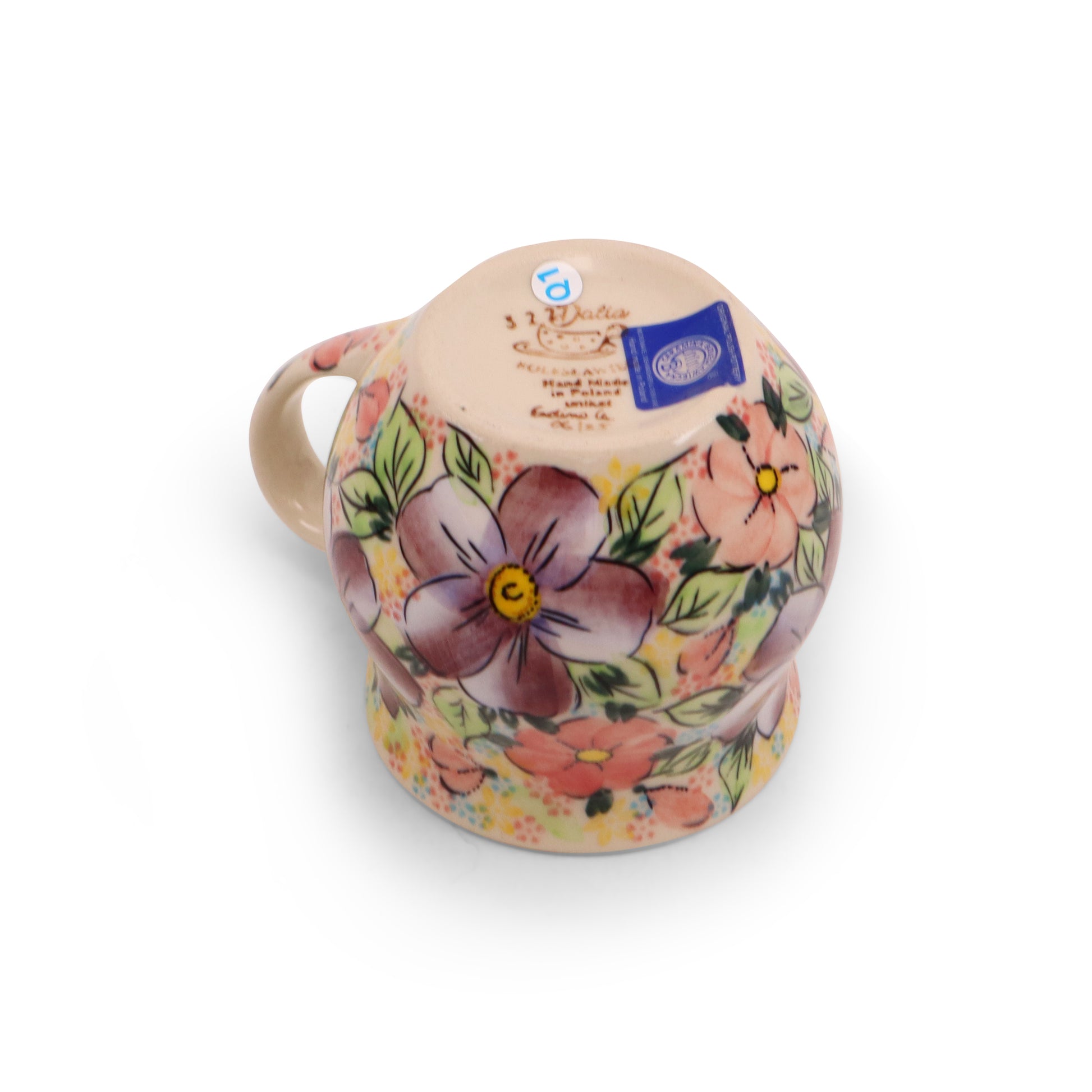 12oz Belly Mug.Pattern: Peach Cozy