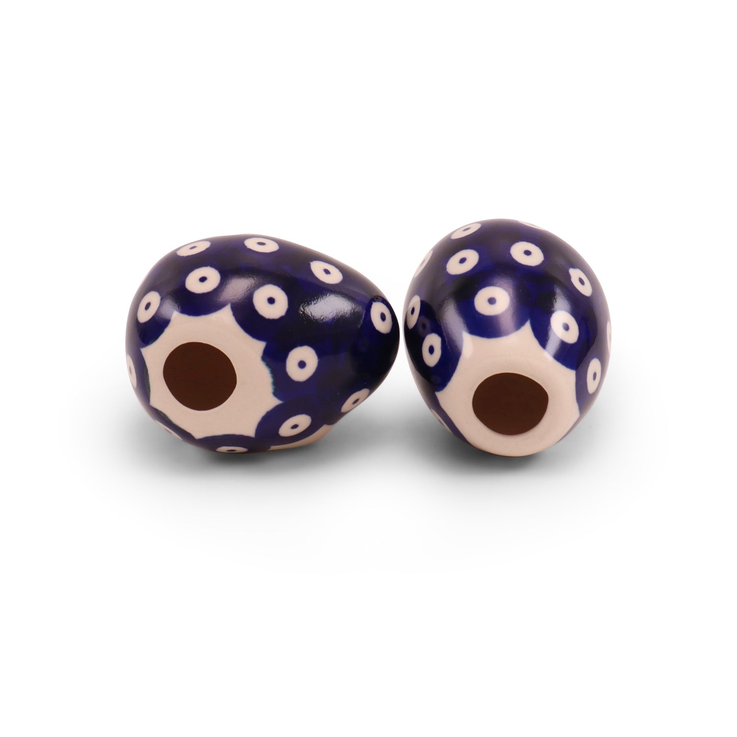 3" Egg Friend Figurine E Set of 2. Pattern: Owl Eye