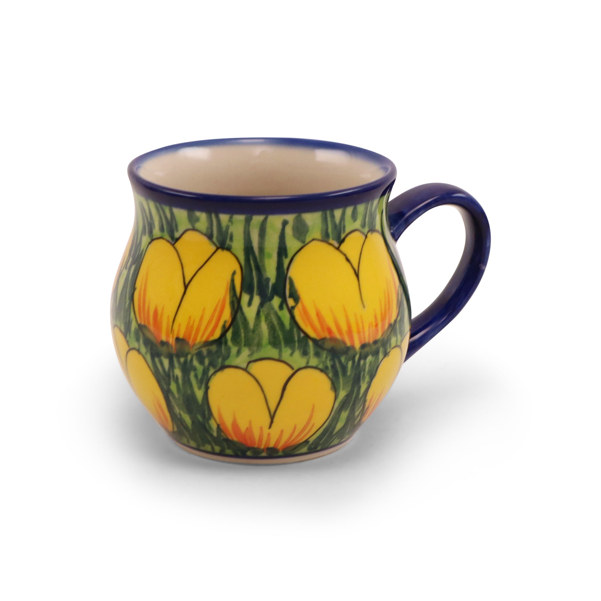 12oz Belly Mug.Pattern: Blast of Sunshine