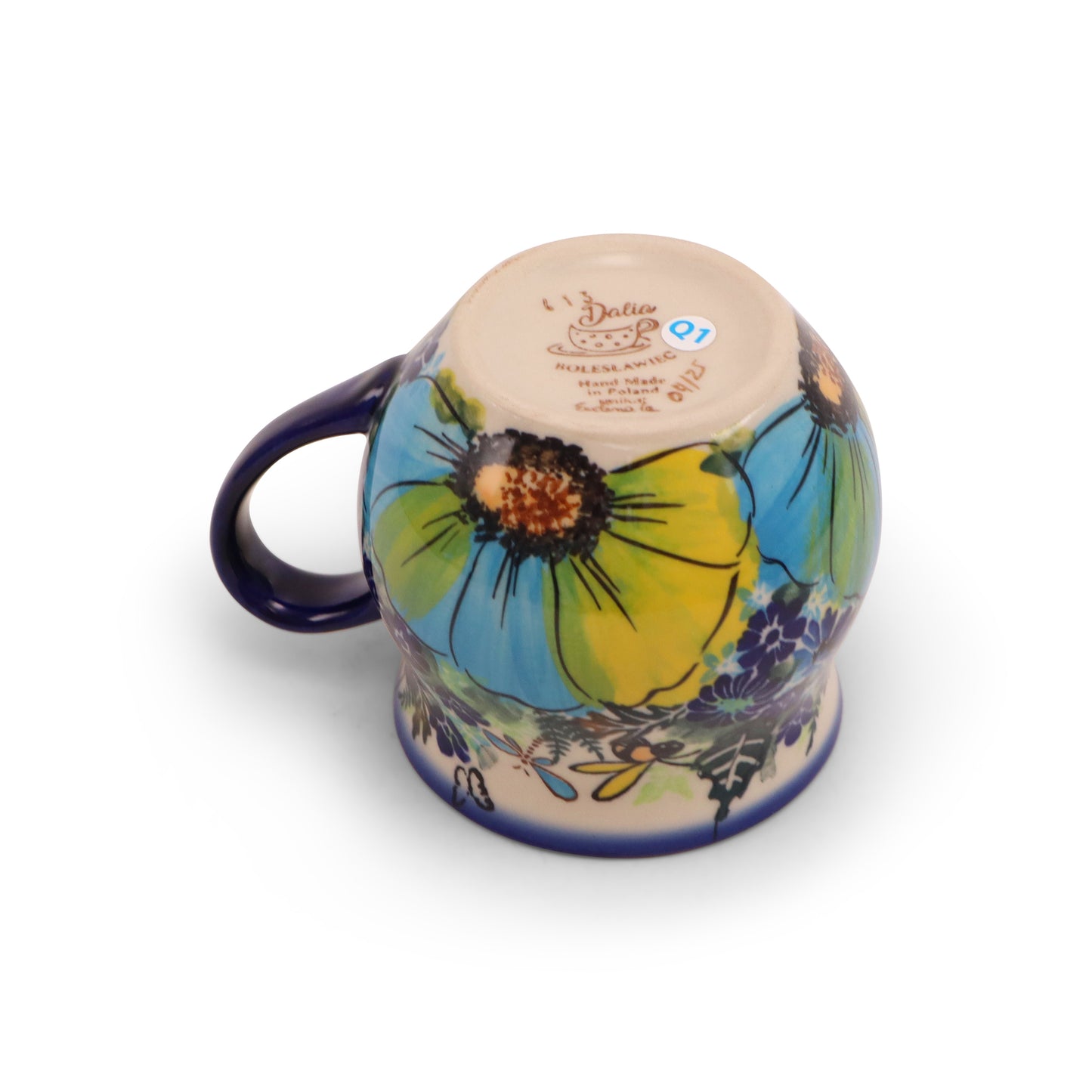 12oz Belly Mug.Pattern: Buzzing Blooms