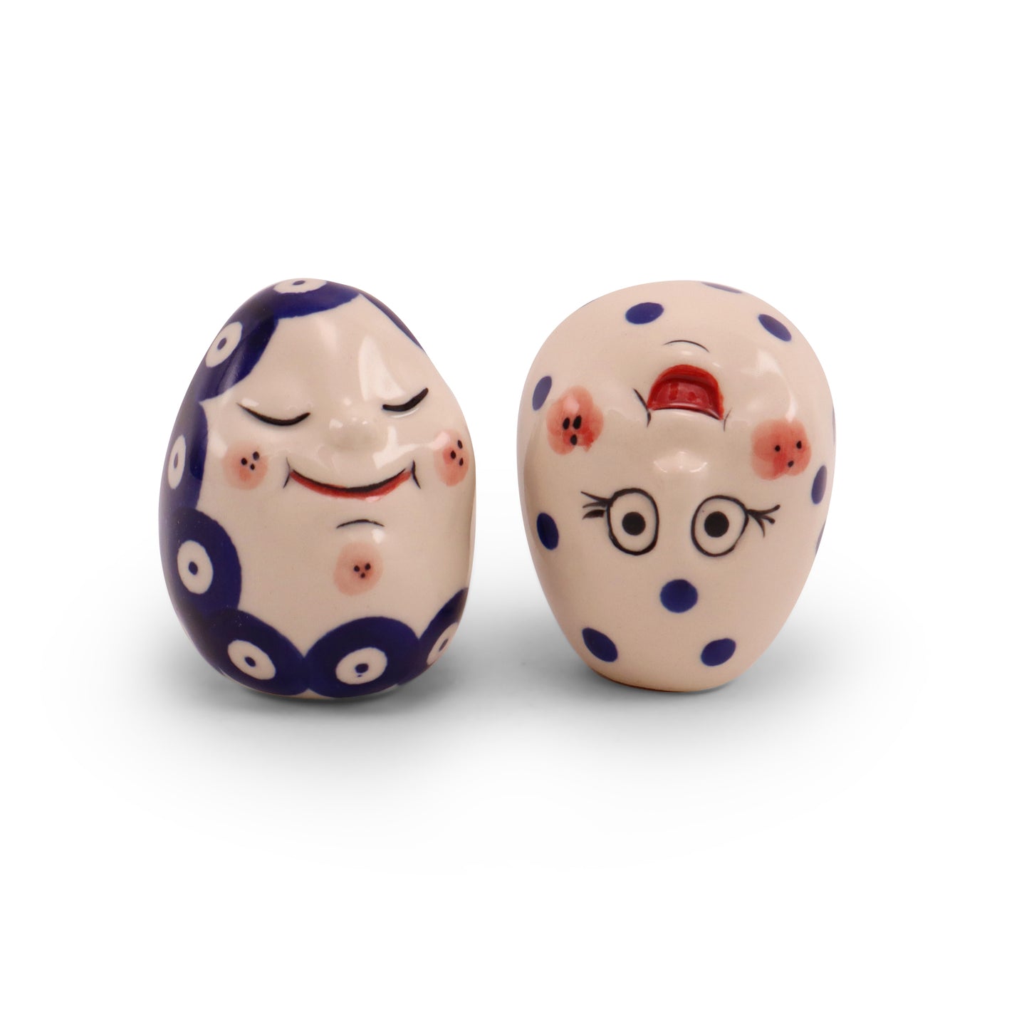 3" Egg Friend Figurine G Set of 2. Pattern: Scramble
