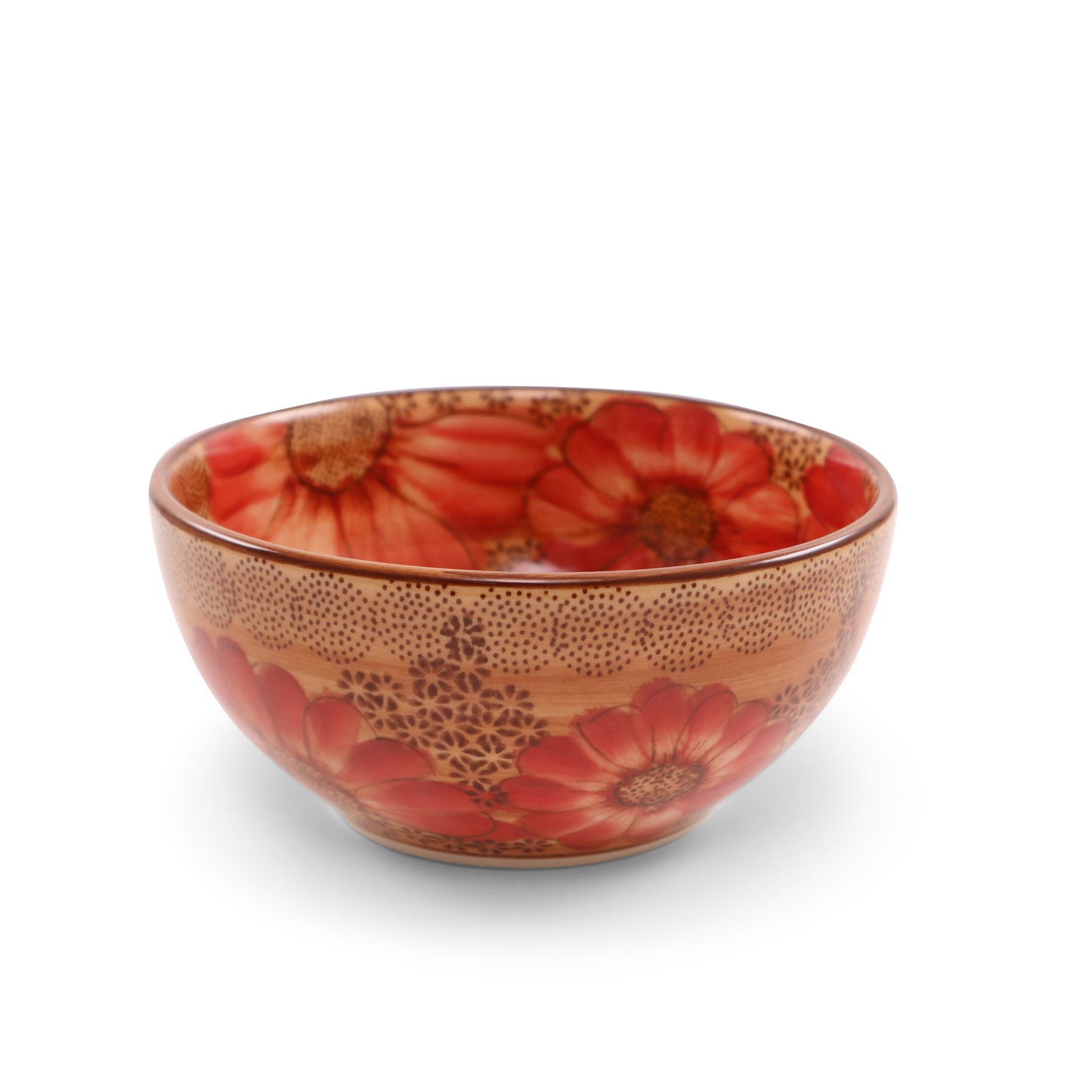 6"x3" Round Bowl.Pattern: Scarlet Drift