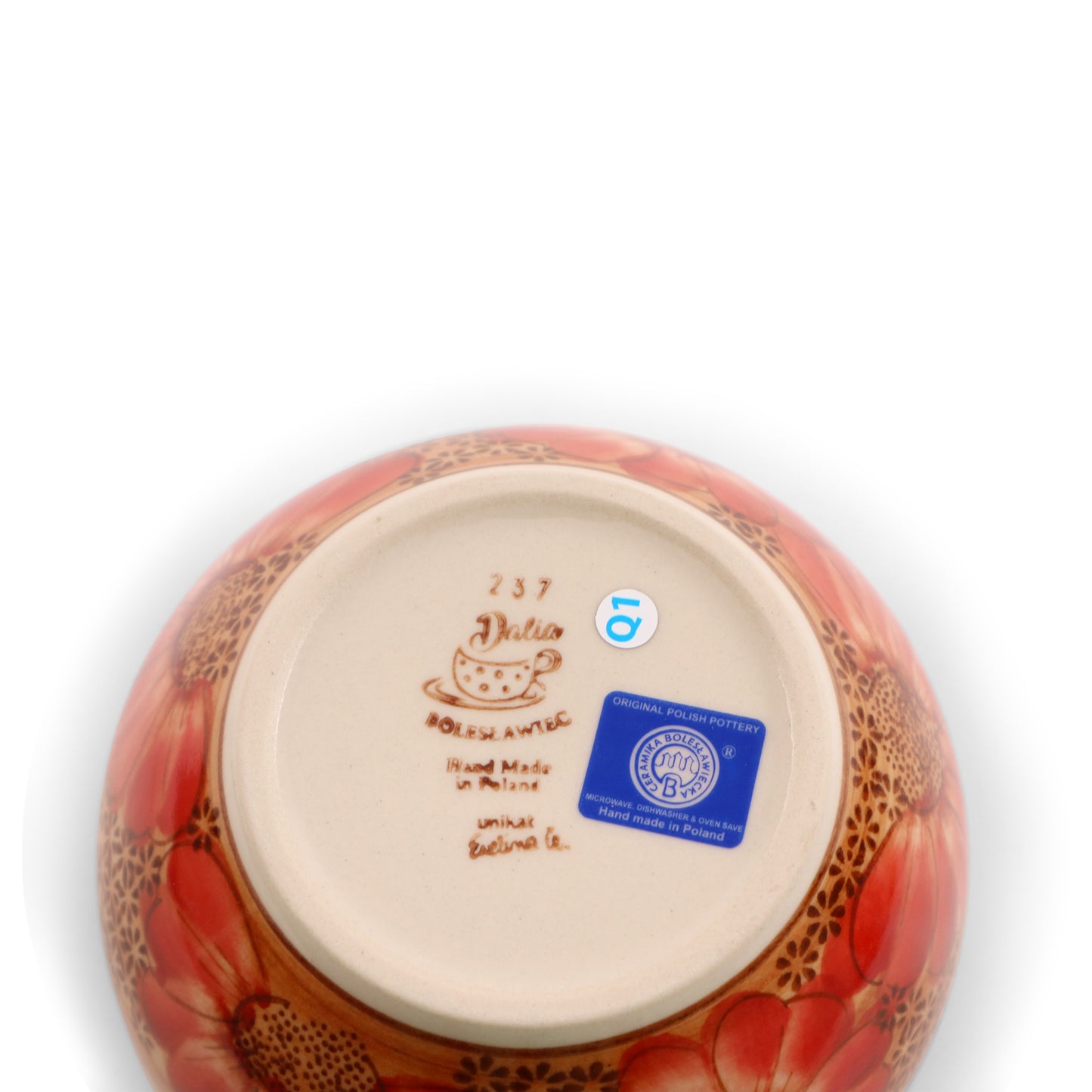 6"x3" Round Bowl.Pattern: Scarlet Drift