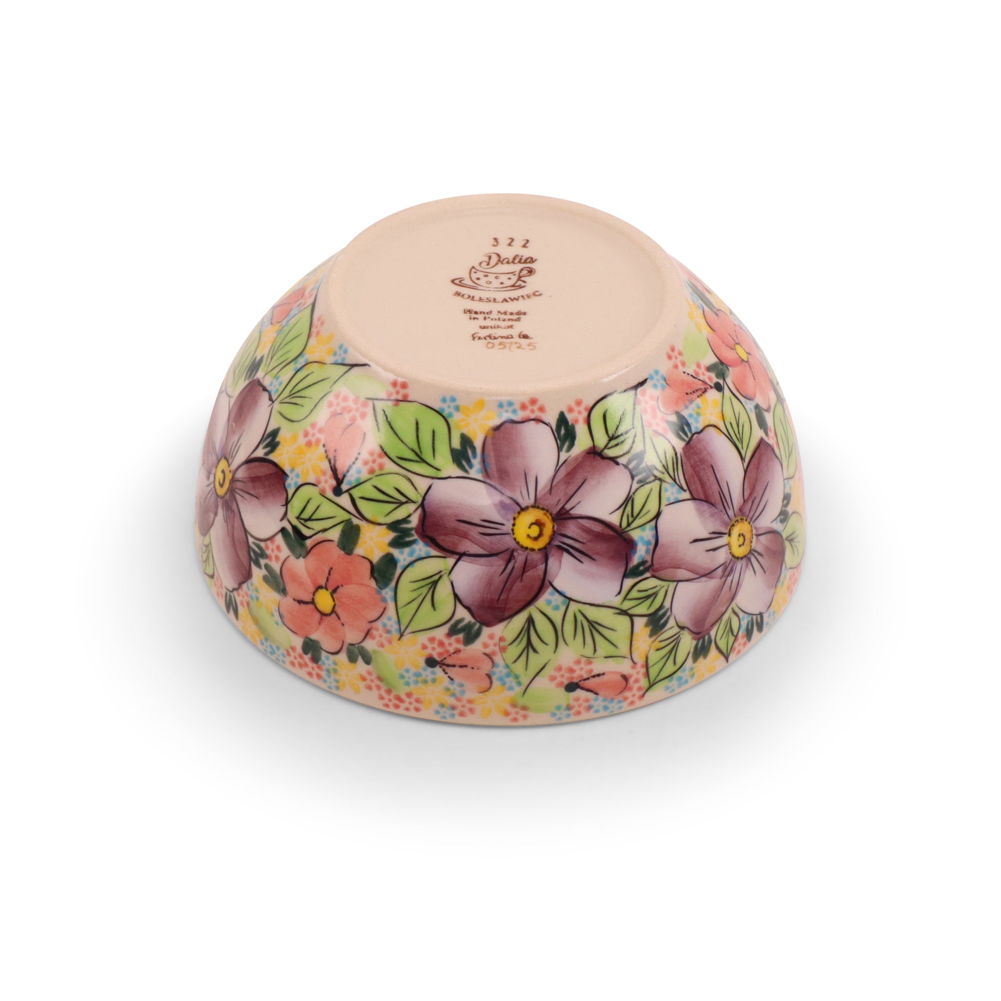 6"x3" Round Bowl.Pattern: Peach Cozy