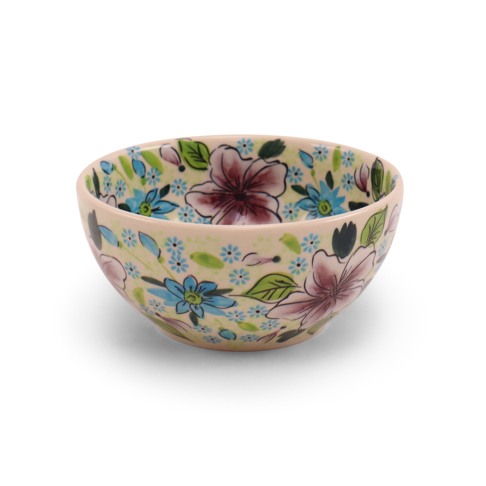 6"x3" Round Bowl.Pattern: Plum Fancy