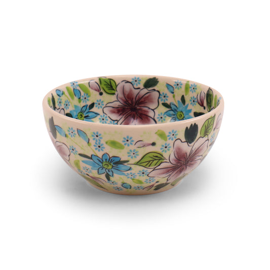 6"x3" Round Bowl.Pattern: Plum Fancy