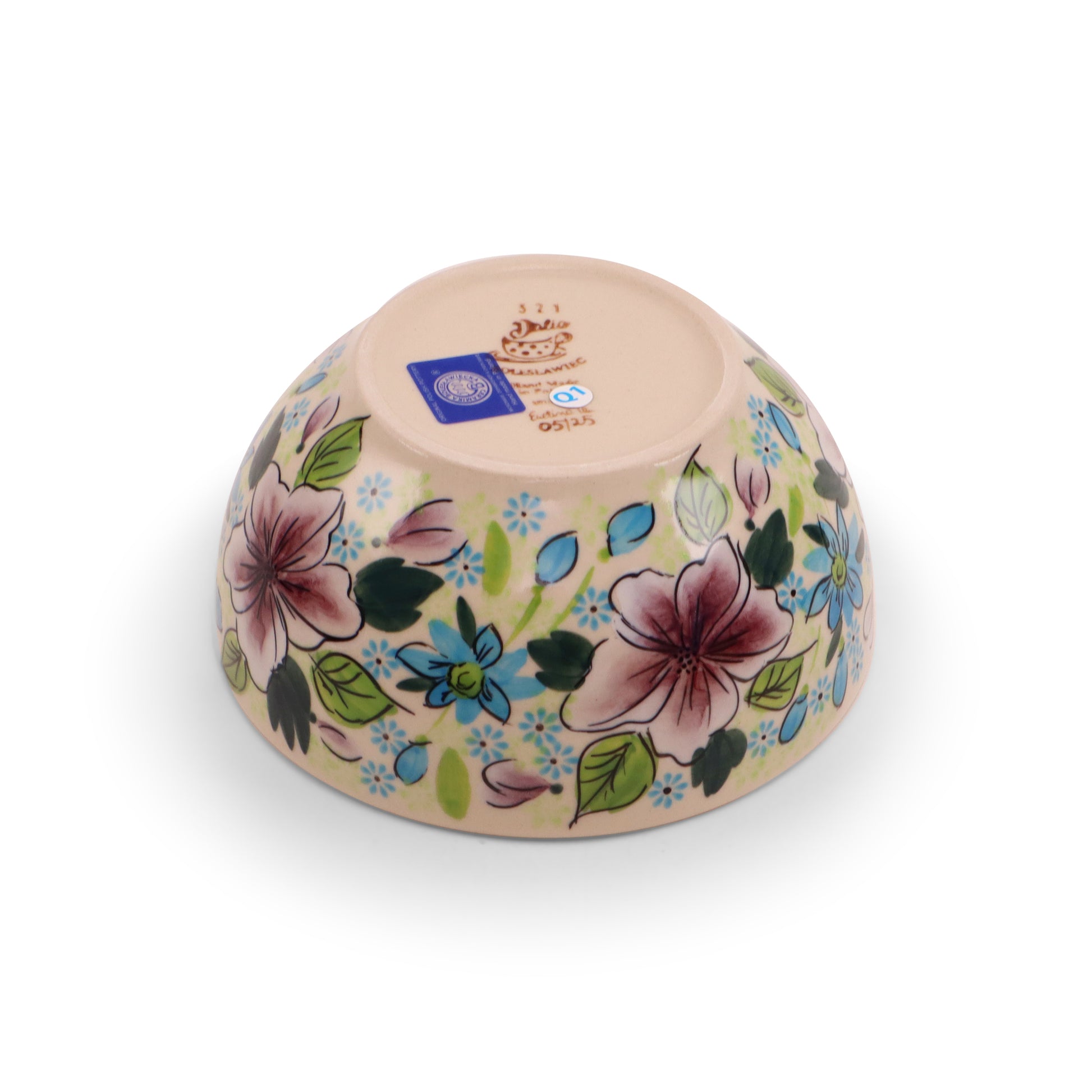 6"x3" Round Bowl.Pattern: Plum Fancy