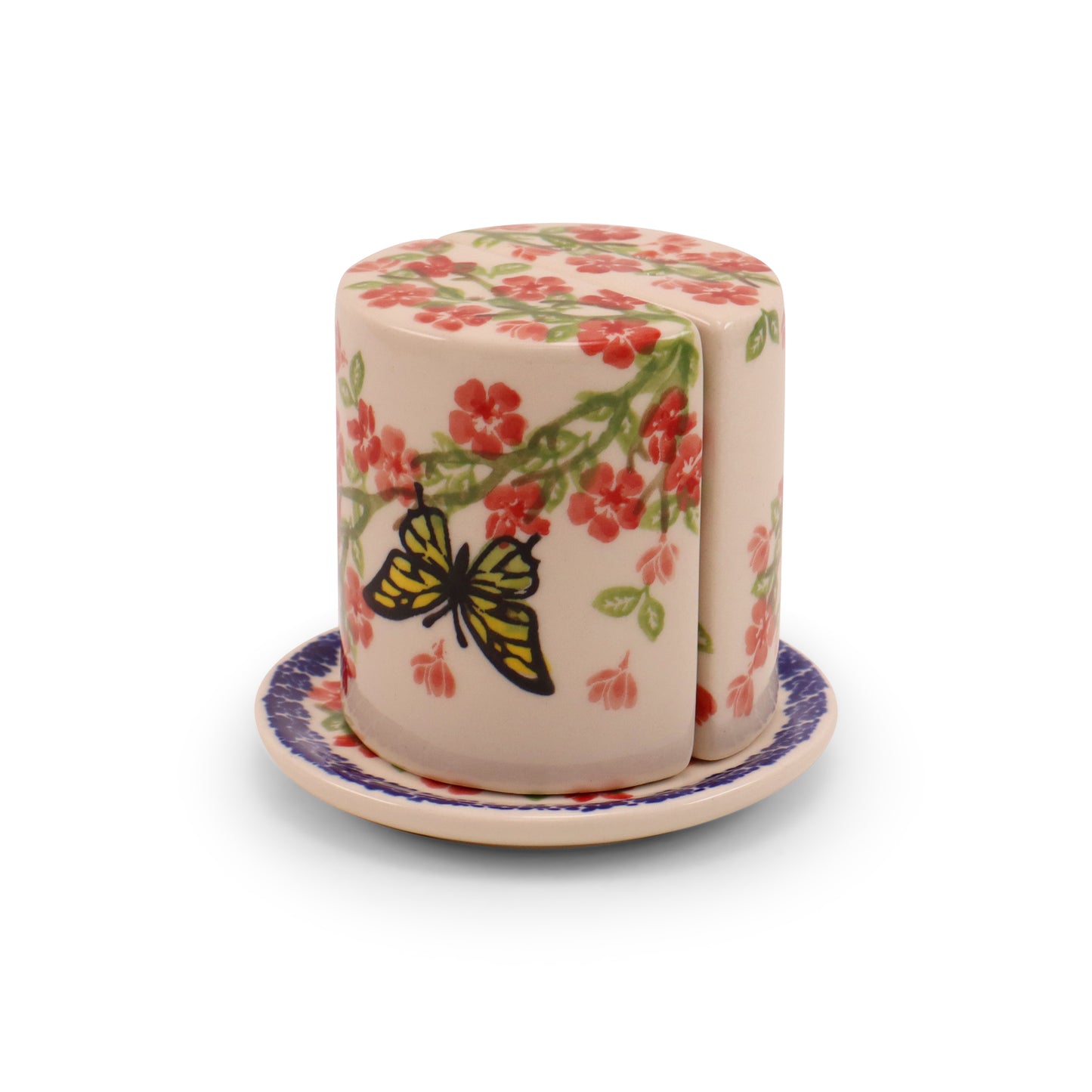 3"x3" Salt and Pepper Shaker Set. Pattern: Winged Spring